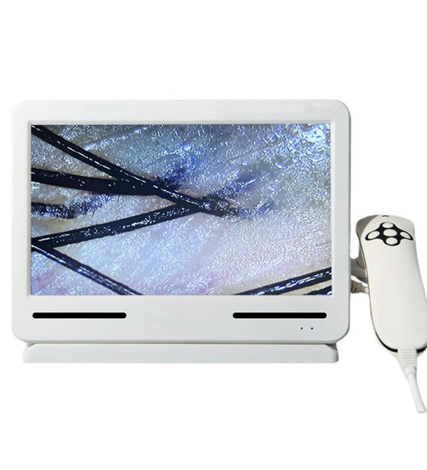 Skin Diagnosis Hair Analyzer 200x 10.1 Inch LCD Screen Scalp Hair Follicle Tester Four Grid Comparison/Take Pictures and Save/Hair Follicle Testing for Beauty Salon/Home - Buy Online on GoSupps.com
