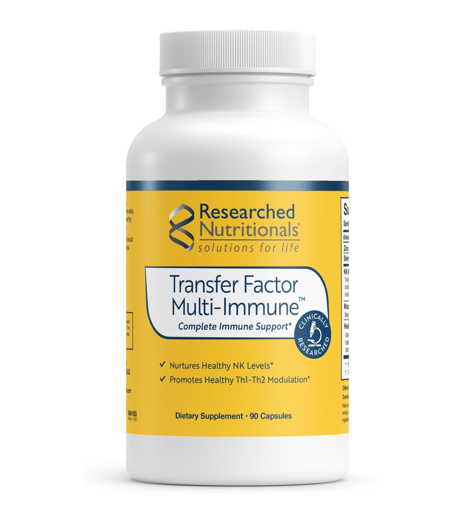 Transfer Factor Multi-Immune Support Supplement - Clinically Researched Immune Support Formula with Colostrum, Mushrooms, Green Tea, and IP-6 - Promotes Healthy NK Cell & T-Cell Function, 90 Capsules 90 Count (Pack of 1) Tr  - Buy Online on GoSupps.com