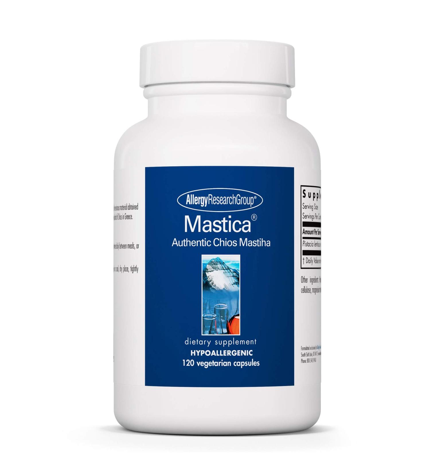 Allergy Research Group Mastica Chios Gum Mastic - 120 Vegetarian Capsules for Digestive Health - Buy Online on GoSupps.com