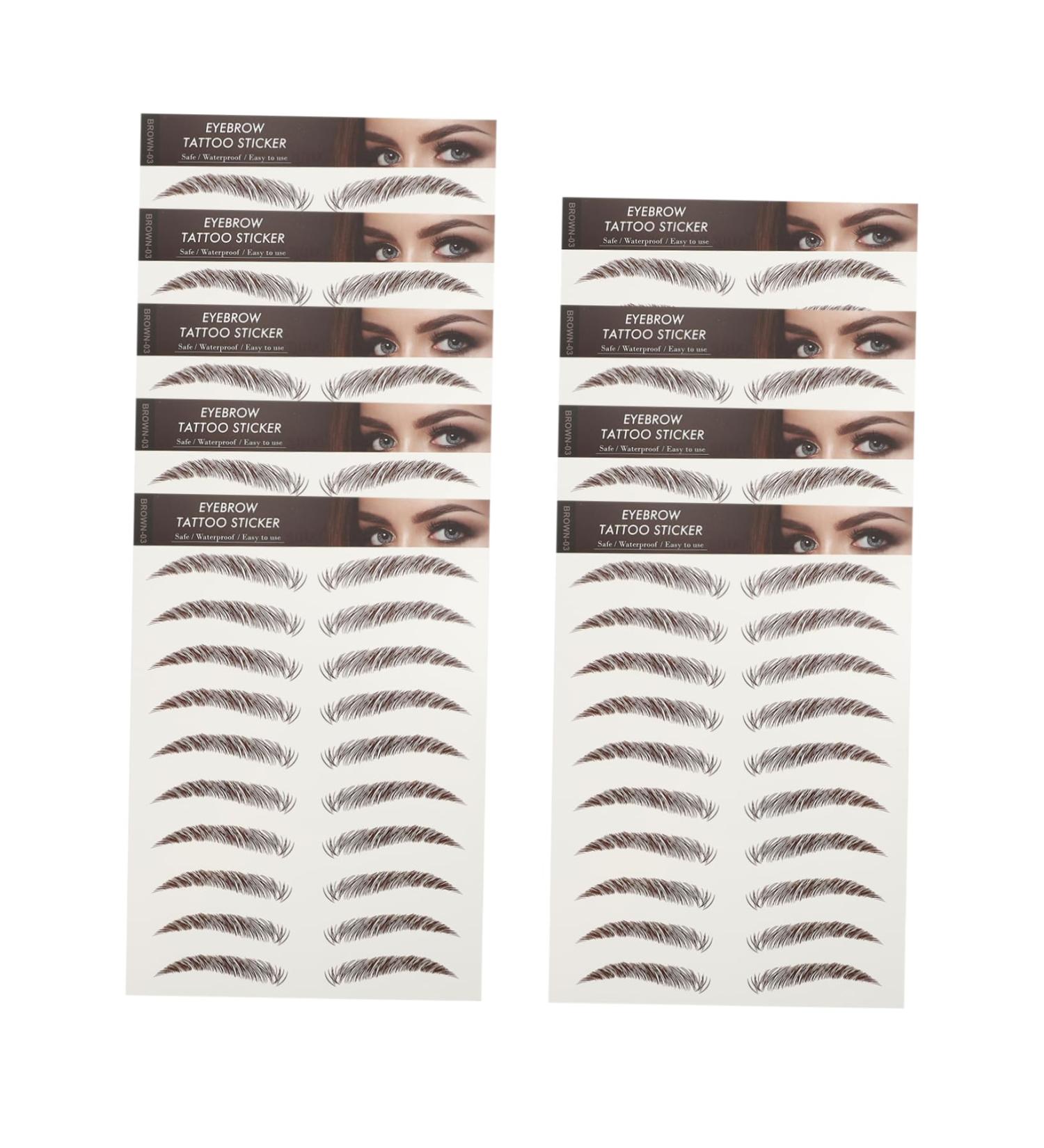 SKISUNO 9 Sheets Waterproof Eyebrow Stickers Artificial Eyebrow Temporary Brow Tattoos Eyebrow Trimming Tool - Buy Online on GoSupps.com