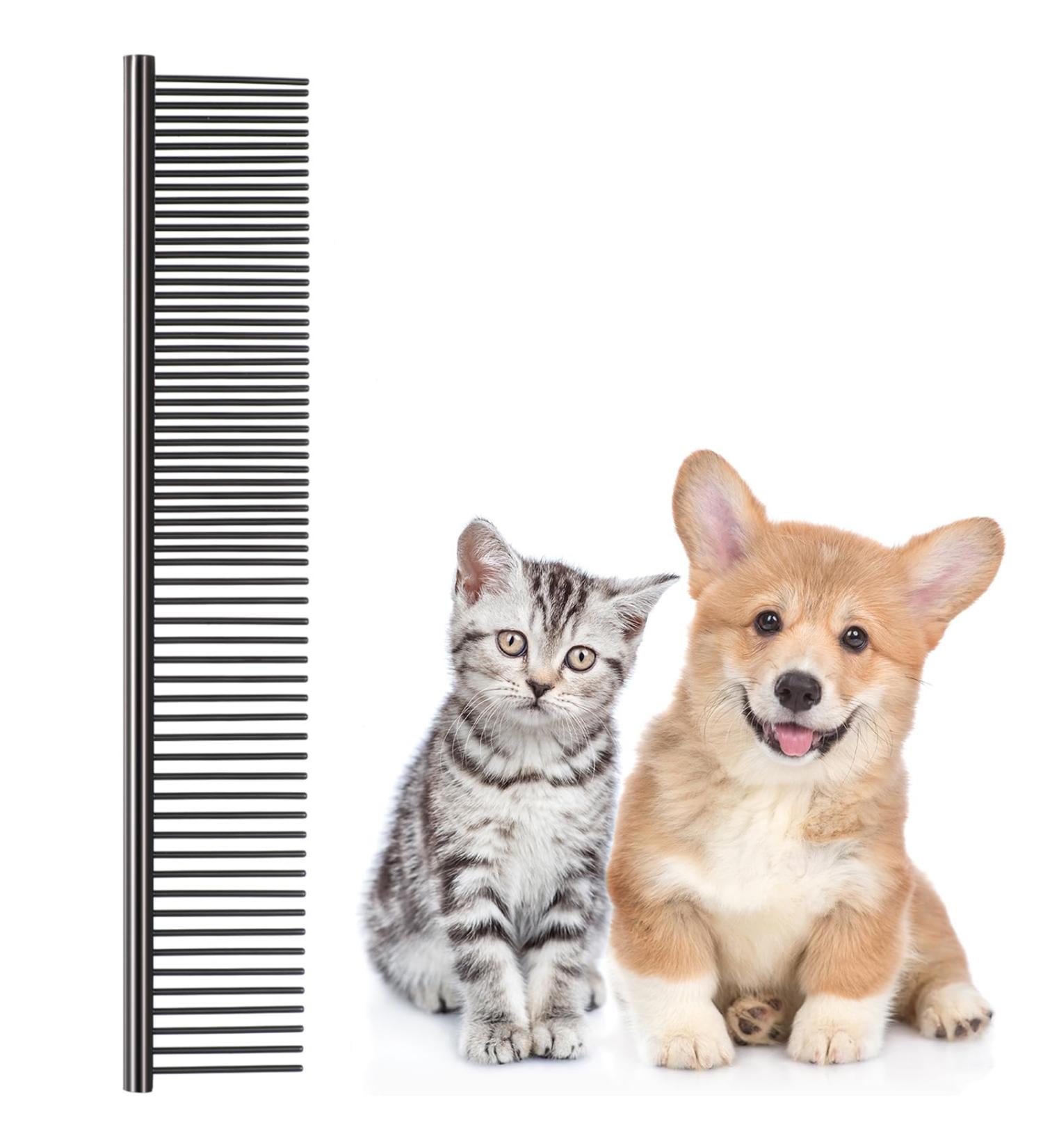 Boao Stainless Steel Pet Comb for Dogs & Cats - Perfect for All Sizes & Hair Types | Durable Rounded Teeth for Gentle Grooming - Buy Online on GoSupps.com