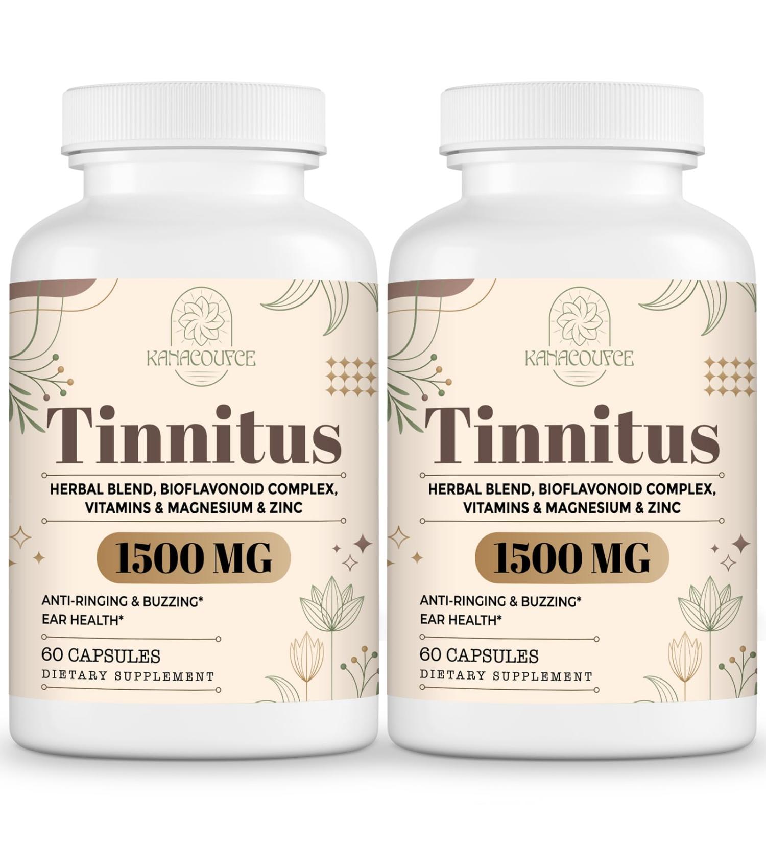 Tinnitus Supplement 1500 MG - 120 Count (Pack of 2) | Relief for Ear Ringing - Shop Now - Buy Online on GoSupps.com