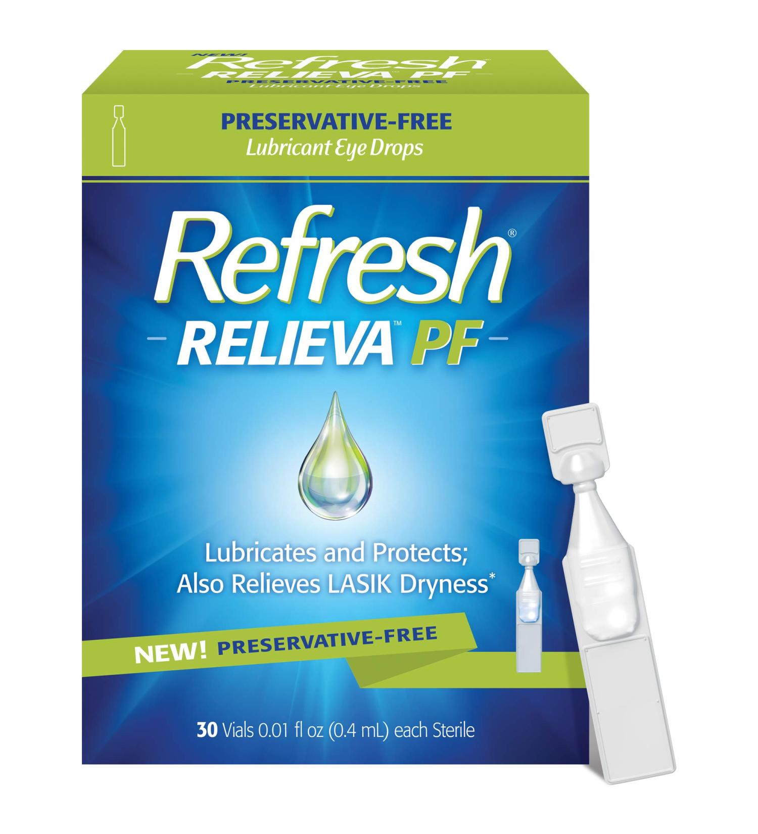 Refresh Relieva PF Lubricant Eye Drops 0.01 Fl Oz - 30 Preservative-Free Single-Use Containers - Buy Online on GoSupps.com