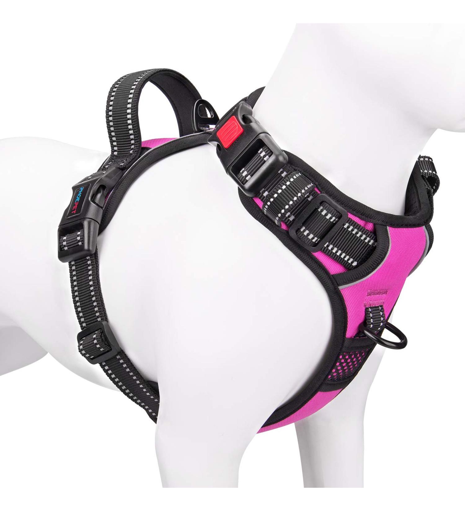 Phoepet Reflective Adjustable Dog Harness - Anti-Educational Training Handle Name ID Card XS Rose - Perfect for Easy Tightening & Weight Management - Buy Online on GoSupps.com