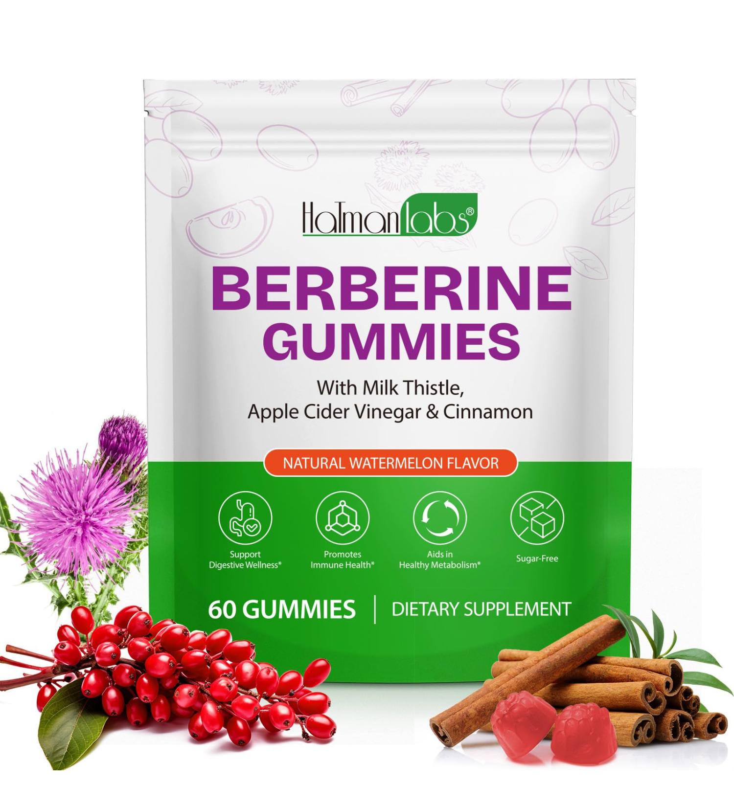 HBIKCLYC Berberine Gummies Supplement Sugar-Free Berberine Ceylon Cinnamon Supplement for Adults Supports Overall Health and Immune System Promotion of Mens & Womens Health - 60 Gummies (1) - Buy Online on GoSupps.com