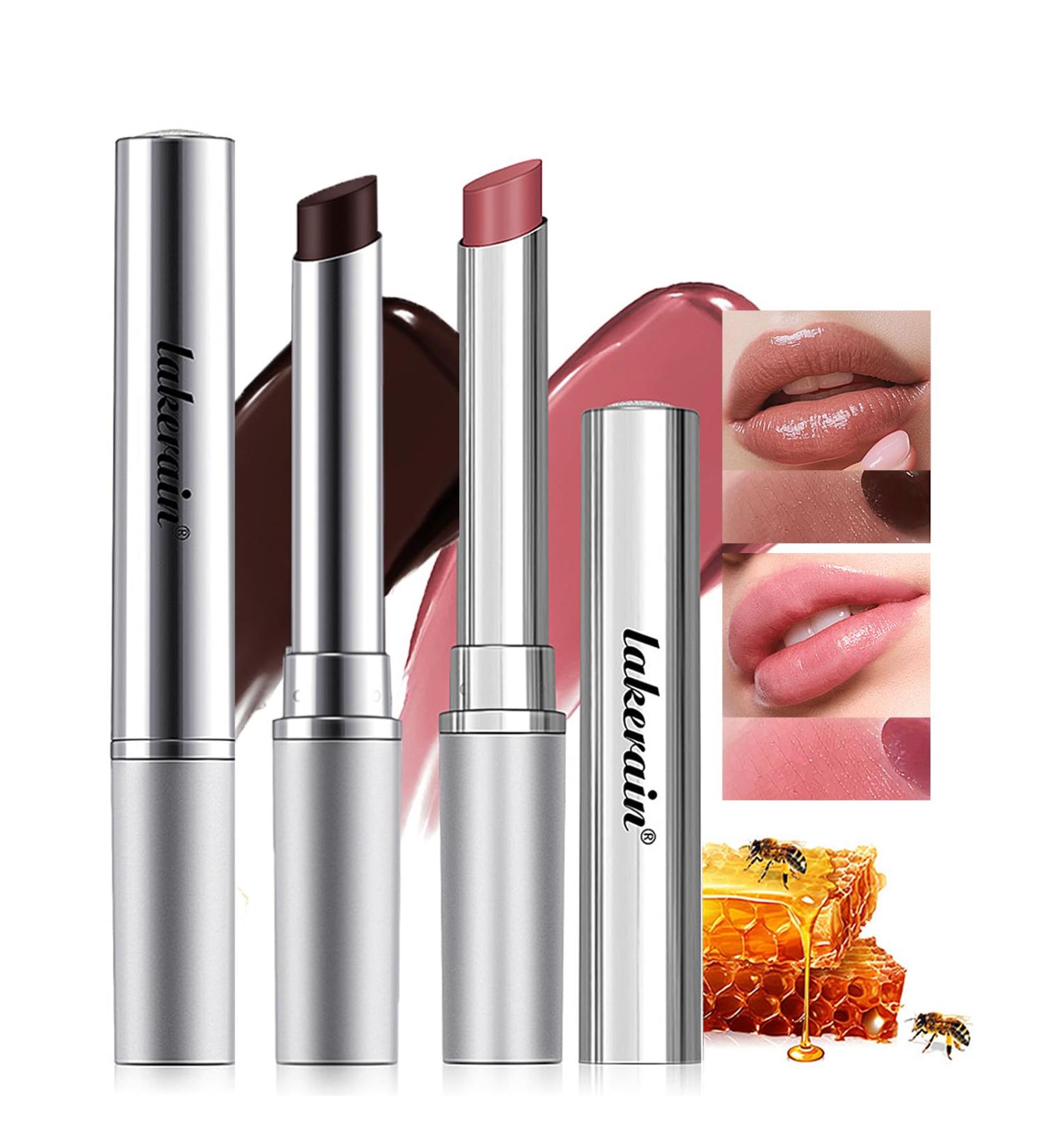 LuckNest 2Pcs Honey Lipstick Tinted Lip Balm Black and Pink Lipstick Hydrating Natural Glossy Lip Balm Sheer Lightweight Color Moisturizing Lip Makeup Lip Care Balm for Repairing Dry Lips - Buy Online on GoSupps.com