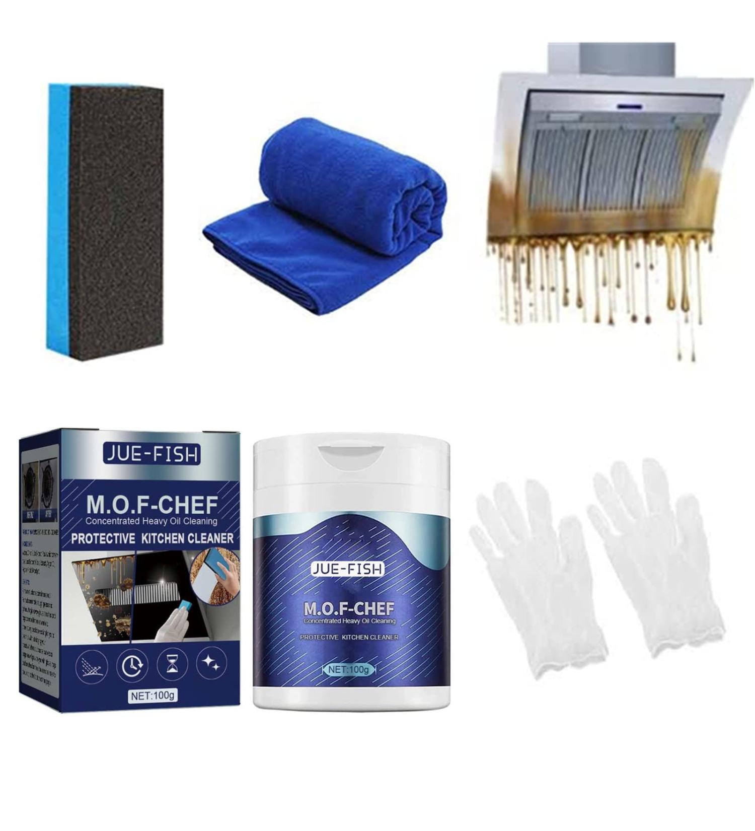 Mof Chef Cleaner Powder Heavy Duty Degreaser Cleaner Oil Pollution Cleaning Powder Mof Chef Protective Kitchen Cleaner All Purpose Cleaner Powder Stubborn Grease & Grime Remover (1PC) - Buy Online on GoSupps.com