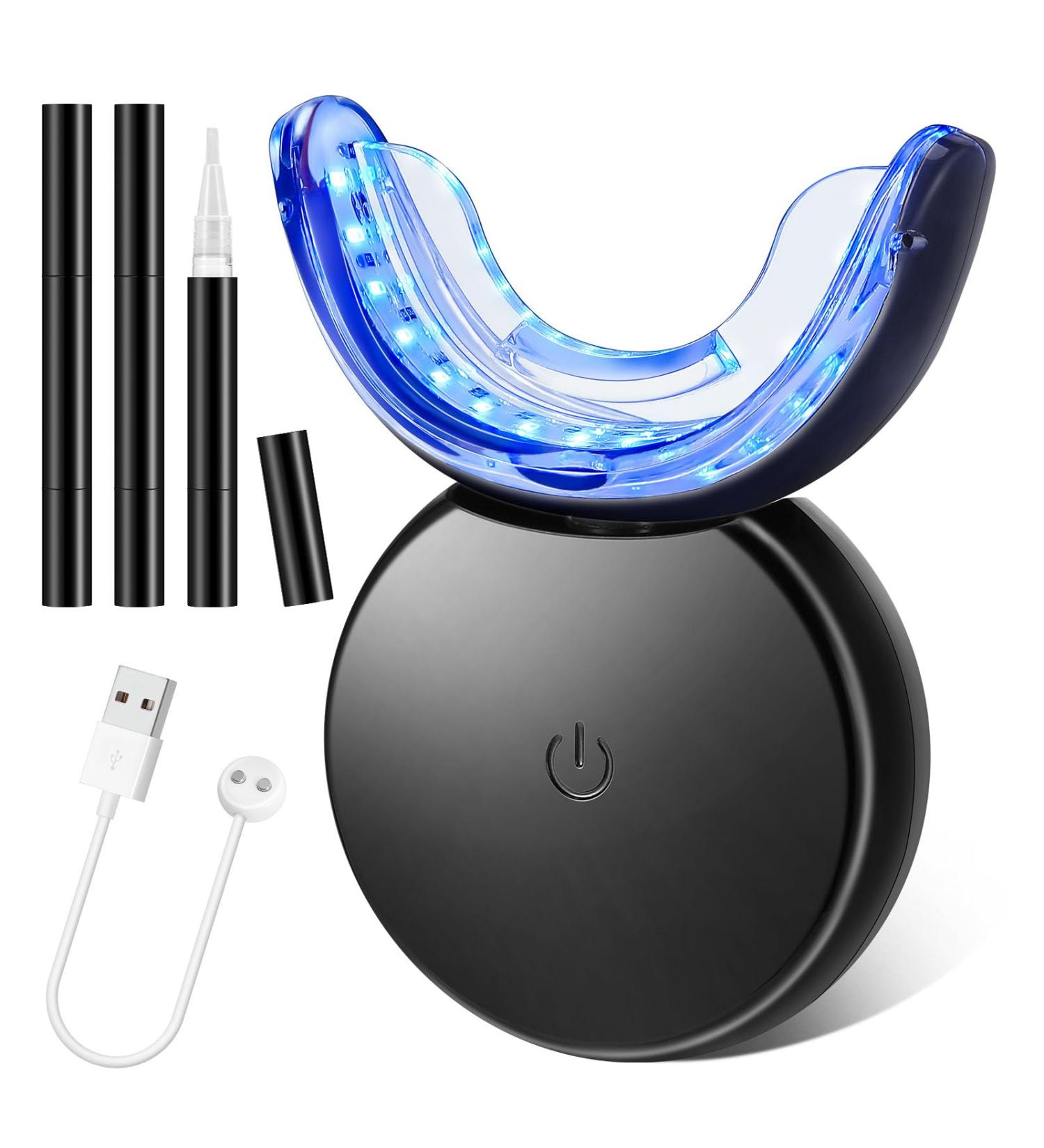 Professional Teeth Whitening Kit - LED Home Set for White Teeth | 3PC Tooth Bleach Gel & Stain Remover - Buy Online on GoSupps.com