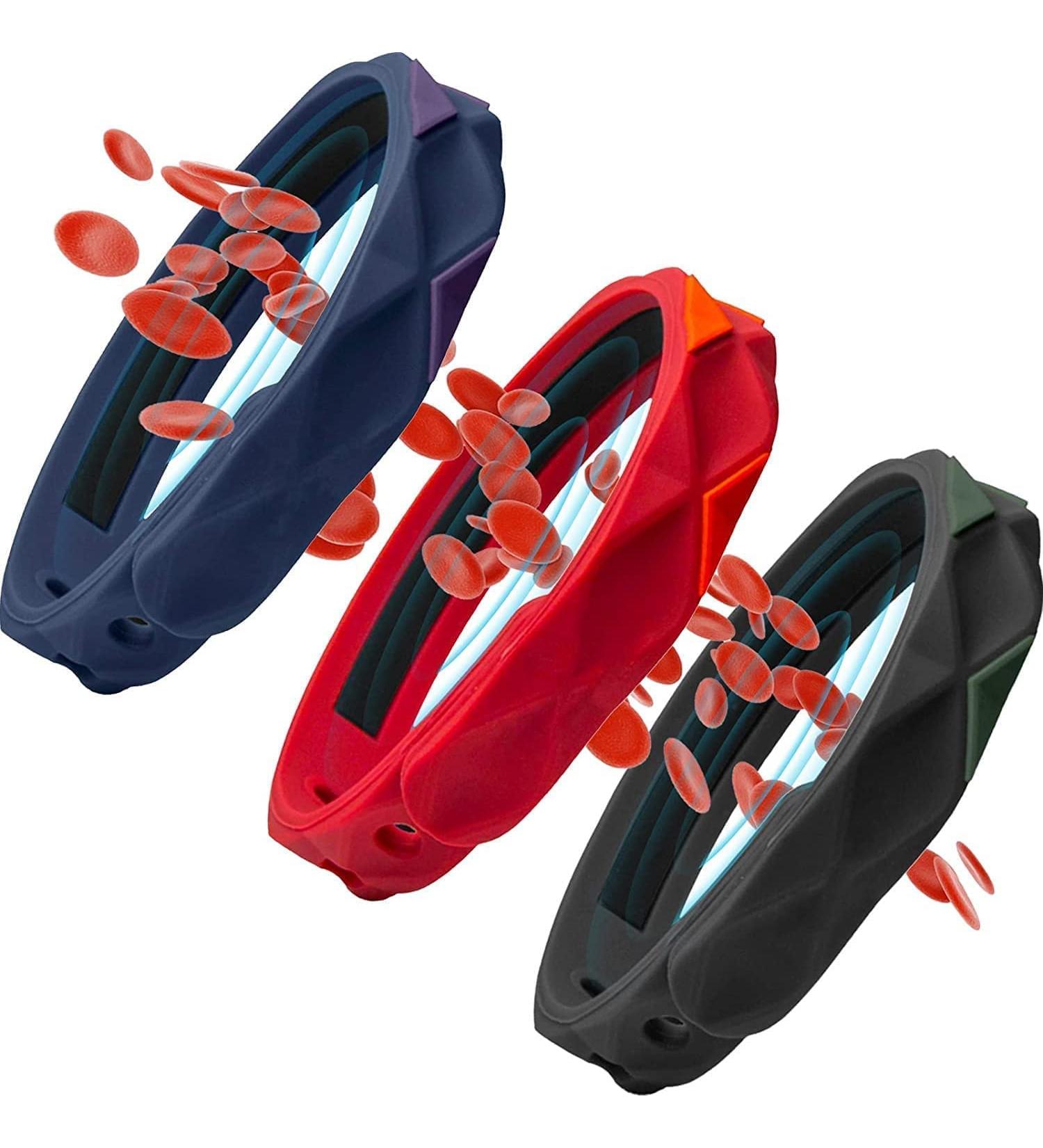 Redup Fern Infrared Negative Ions Bracelet - Adjustable Antistatic Sport Bracelet for Weight Loss & Lymphatic Drainage (3 Pieces) | Unisex Health Benefits - Buy Online on GoSupps.com