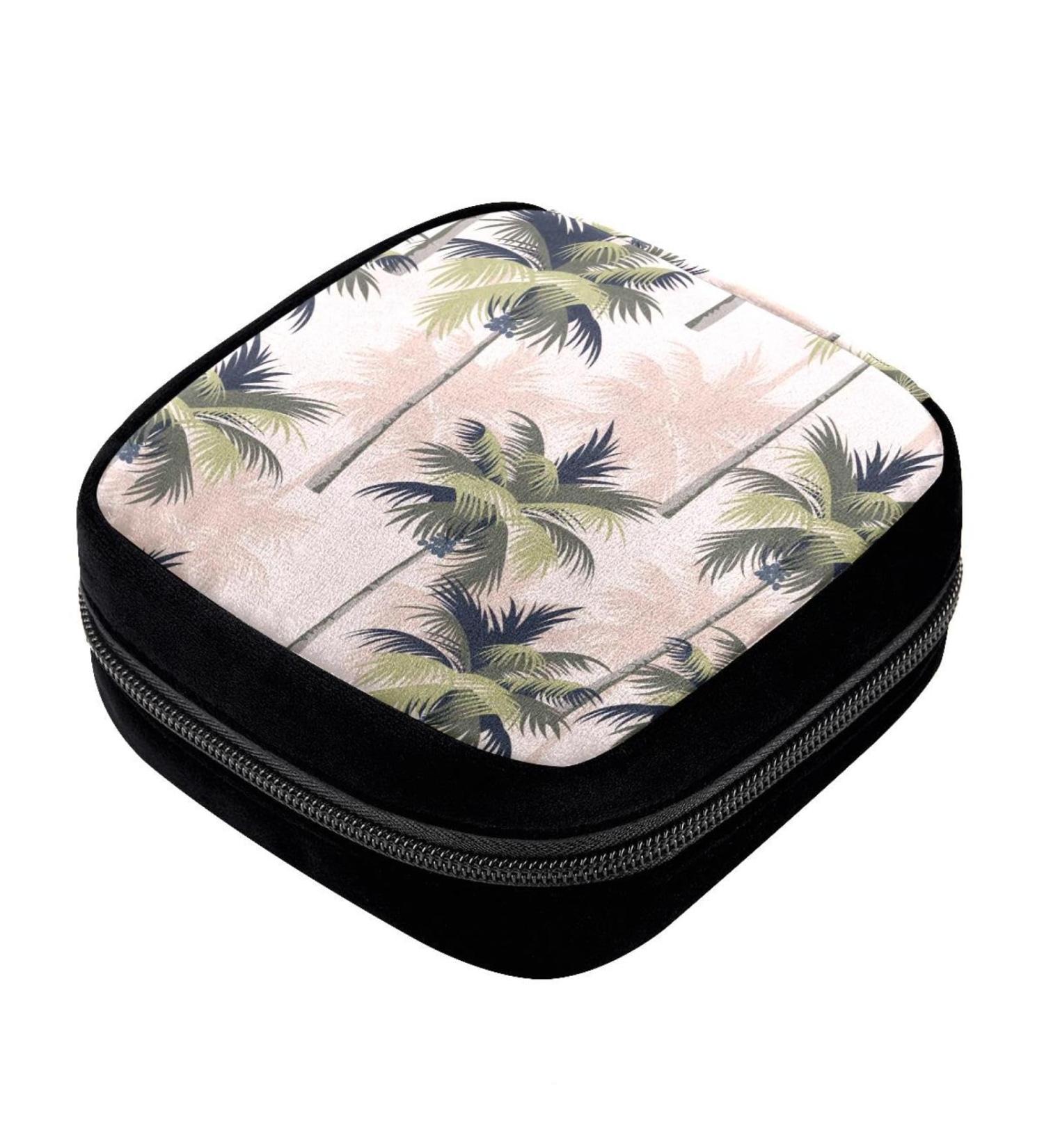 Period Bag Sanitary Napkin Storage Pad Holder | Coconut Tree Plant Color - Buy Online on GoSupps.com