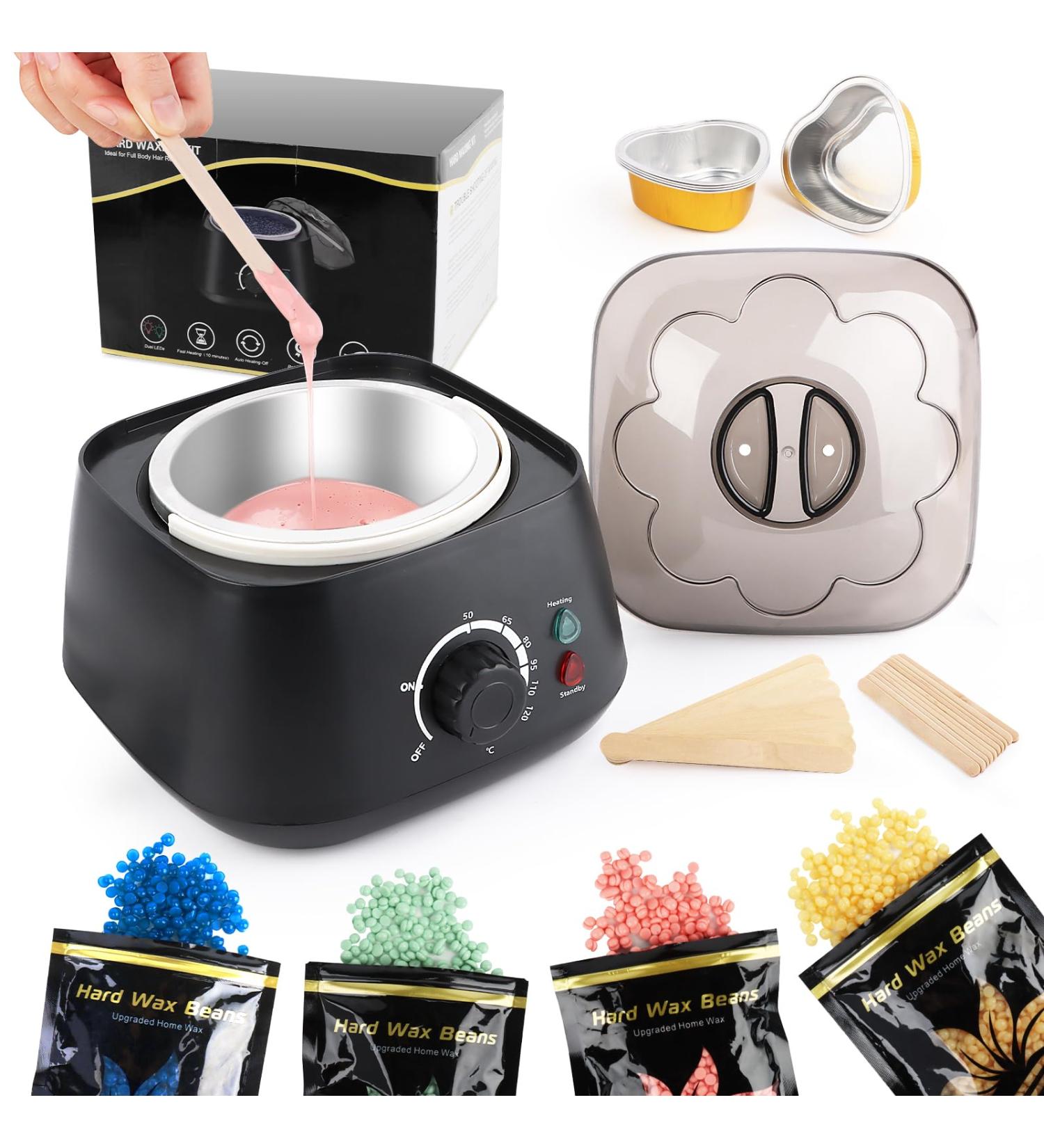 LWMTT Wax Warmer 500 ml Wax Heater Including 400 g Wax Beads Professional Hair Removal Device for All Hair Types Eyebrows F - Buy Online on GoSupps.com