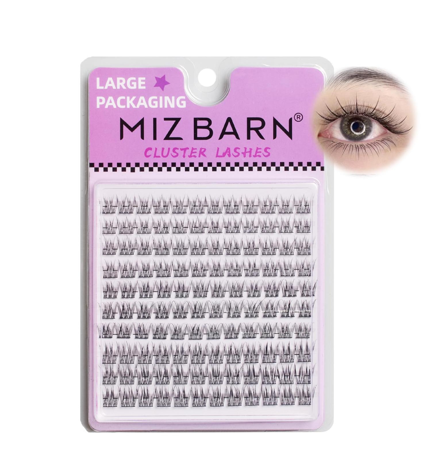 MIZ BARN 120pcs C Curl False Eyelashes - Natural Wispy Lash Clusters for Beginners | DIY Eyelash Extensions (10-12mm) - Perfect for Flawless Looks - Buy Online on GoSupps.com