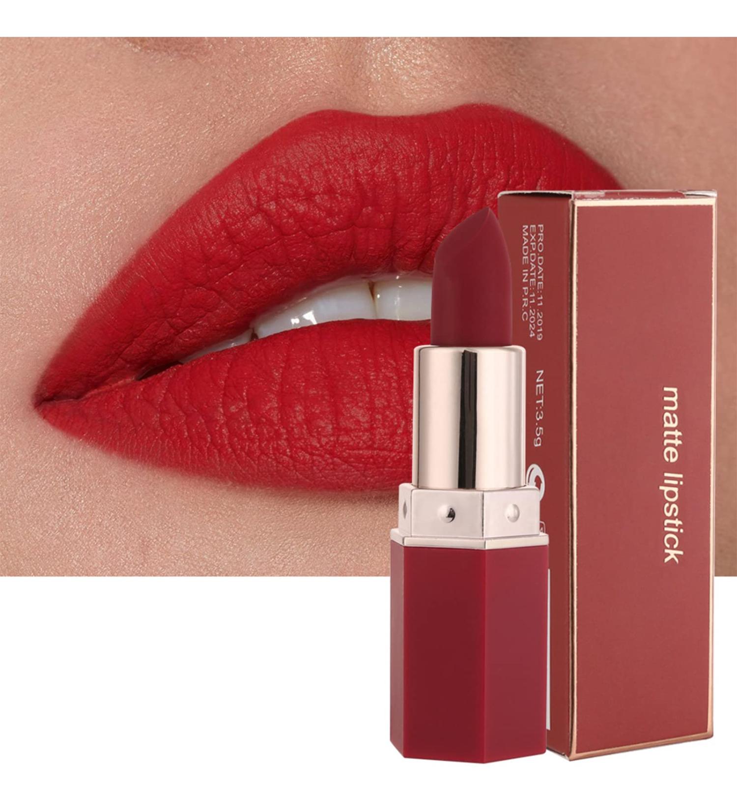 Matte Red Lipstick - Long Lasting, Waterproof, and Hydrating | High Pigmented Smooth Velvet Texture Lipstick for Women | Makeup Gift - 04 Scarlet - Buy Online on GoSupps.com