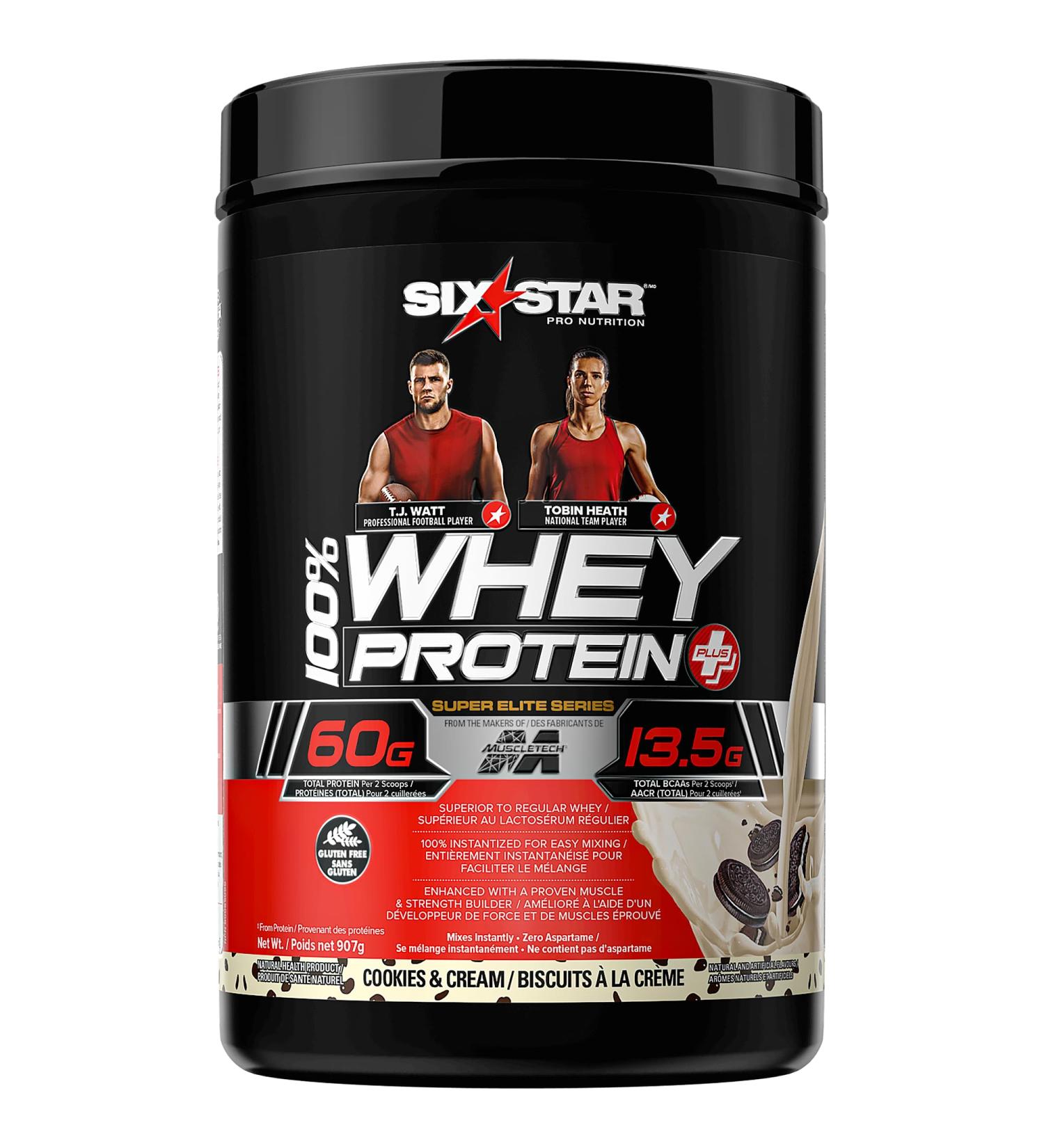 Whey Protein Powder Six Star 100% Whey Protein Plus Whey and BCAA and Creatine Monohydrate Post Workout Muscle Recovery and Muscle Builder Protein Shakes for Men and Women Cookies and Cream 2 lbs Cookies and Cream 2 Pounds - Buy Online on GoSupps.com