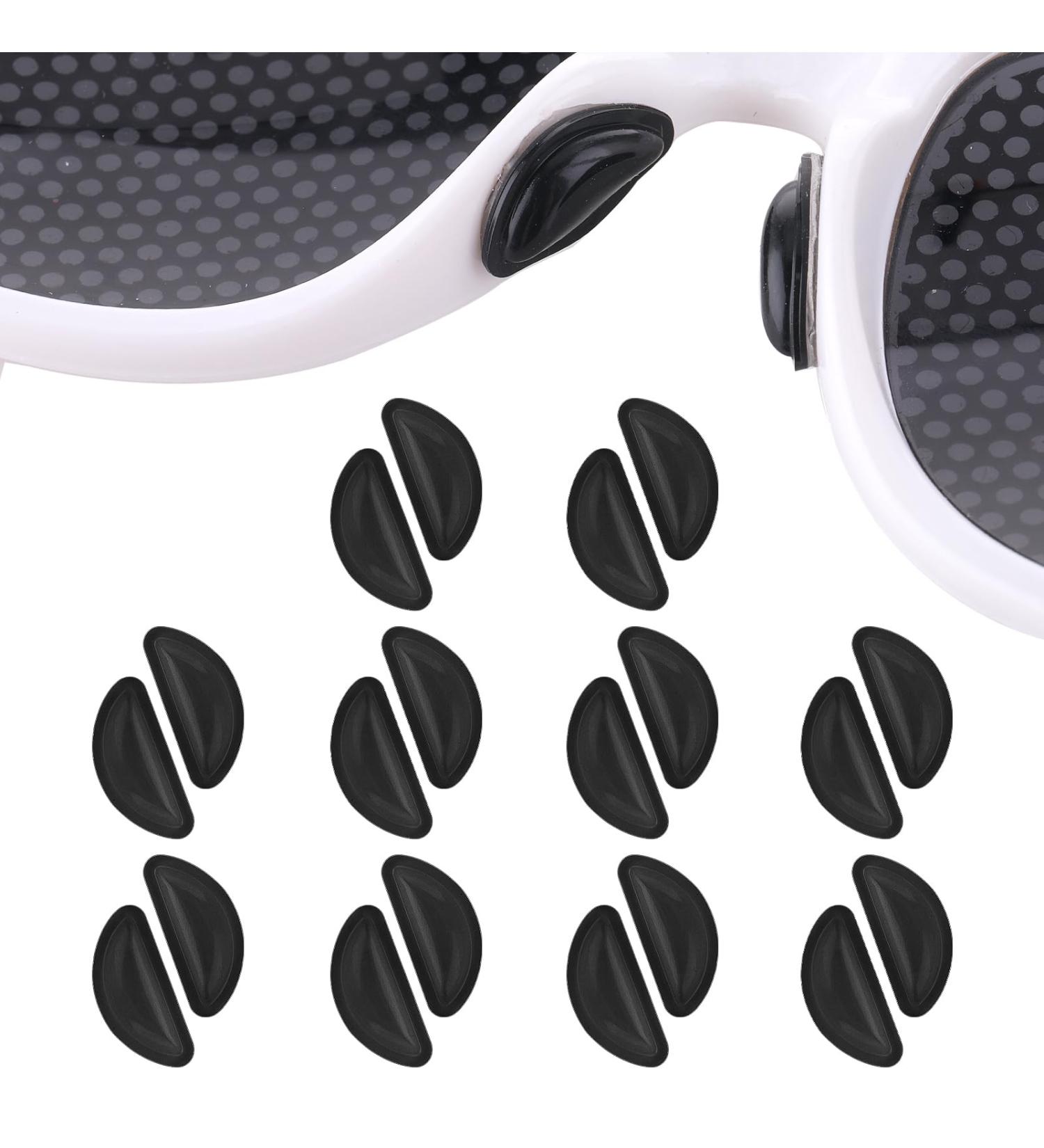 Curved Silicone Glasses Nose Pads - 10 Pairs Self-Adhesive D Shape 3mm Thick for Sunglasses & Student Glasses (Black) - International Shipping Available - Buy Online on GoSupps.com