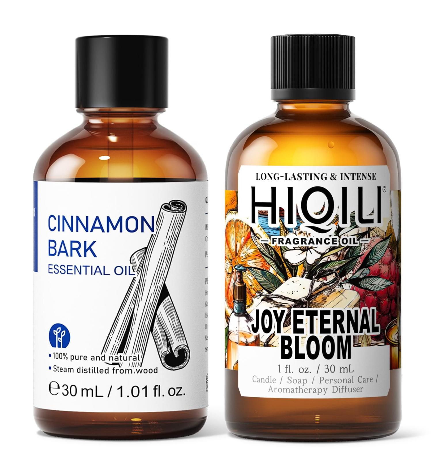 HIQILI 30ML Cinnamon Essential Oil & 30ML Joy Eternal Bloom Fragrance Oil for DIY Diffuser - Buy Online on GoSupps.com