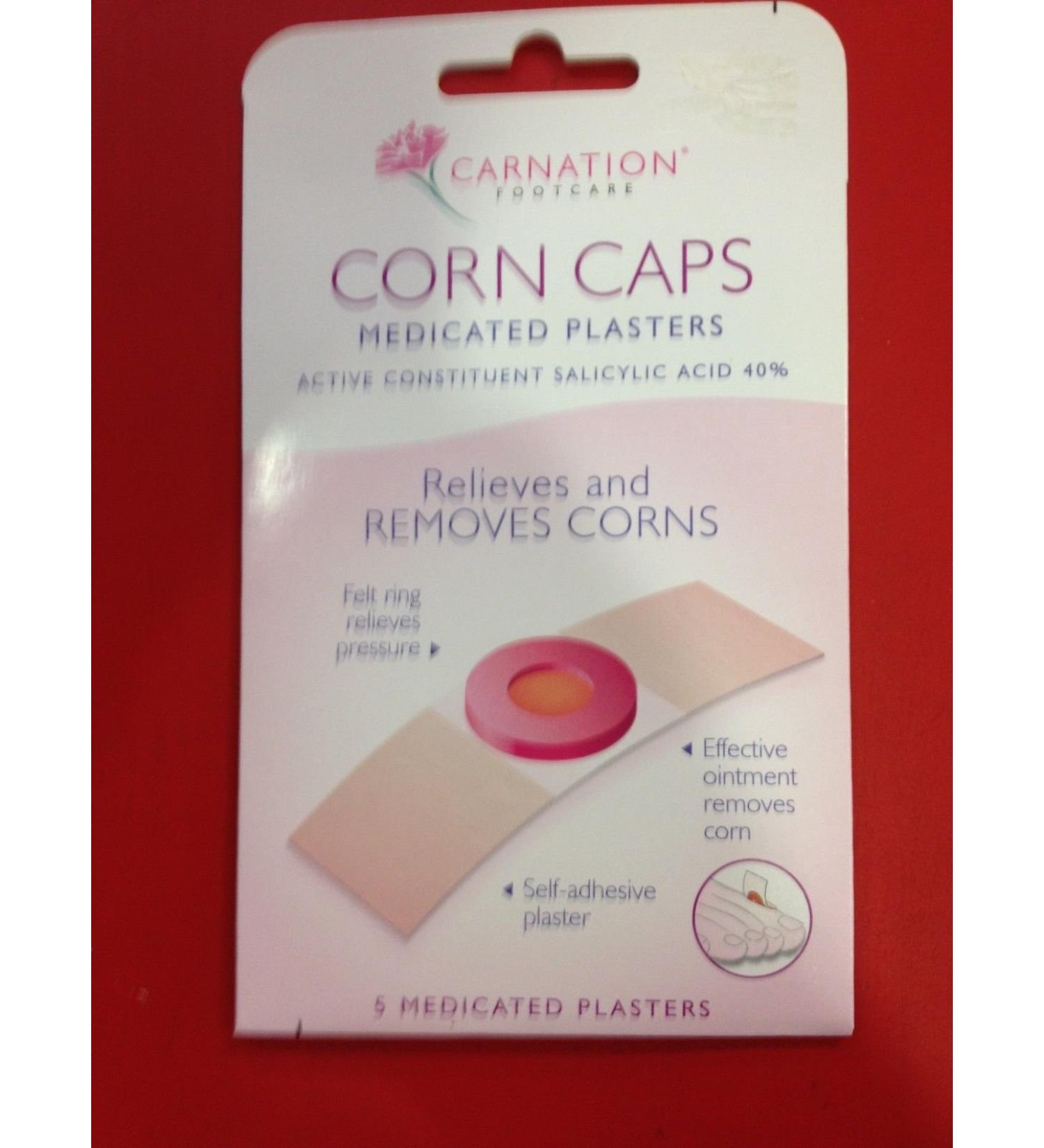 Carnation Footcare Corn Caps Medicated Plasters 5 pcs Relieves and Remove Corns