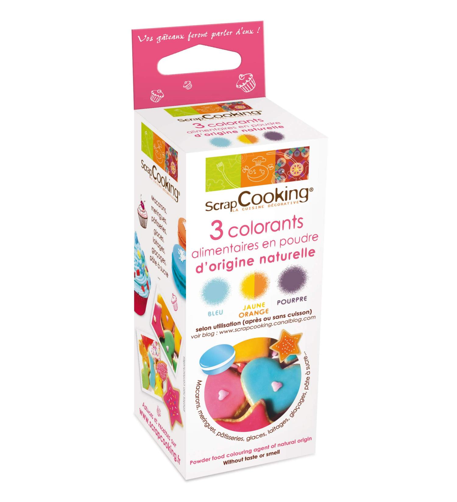 3 Natural Food Colouring Purple/Orange/Blue