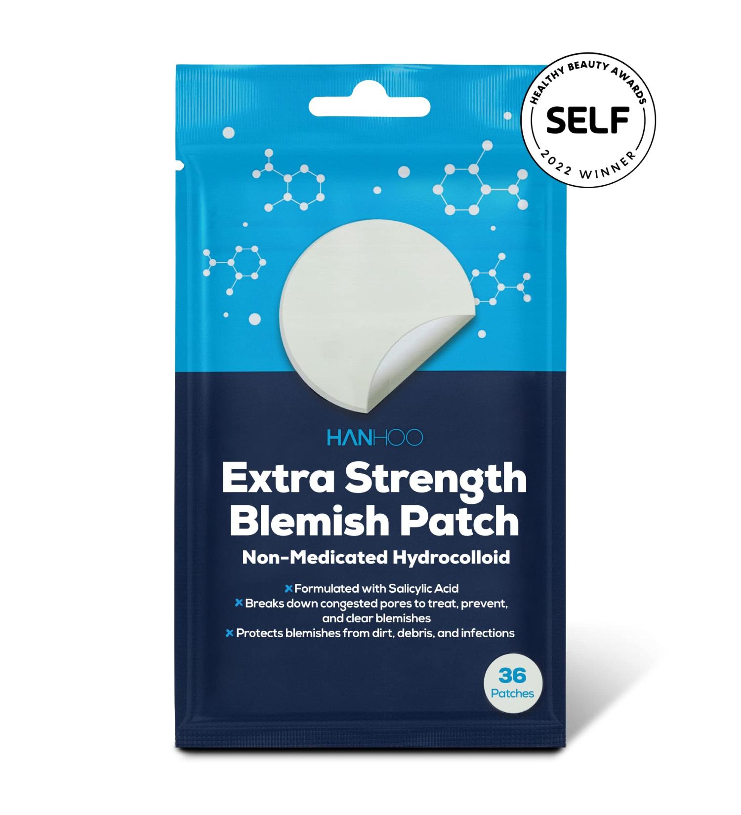 Hanhoo Extra Strength Blemish Patch | Hydrocolloid Acne Spot Treatment with Salicylic Acid | Vegan & Cruelty-free | 36 Count - Buy Online on GoSupps.com