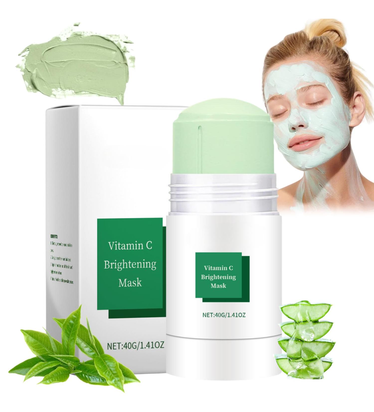 Green Tea Mask Stick Vitamin C Clay Mask for Pores Brightening Green Tea Cleansing Mask Blackhead Remover Green Tea Face Moisturizes Oil Control Purifying Replenish Moisture Reduce Fine Lines - Buy Online on GoSupps.com