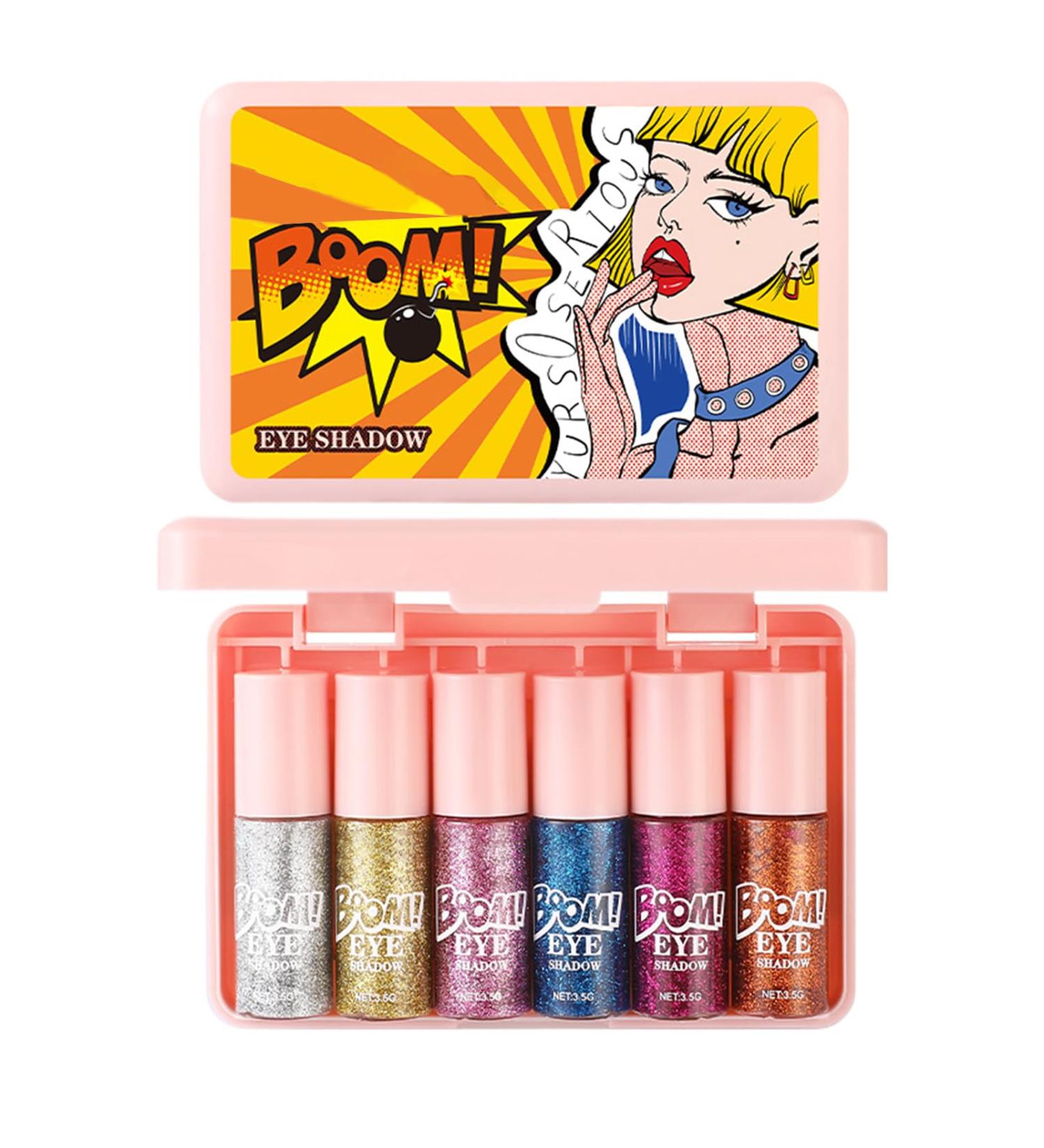 Liquid Eye Umbrella | 6 Pack Waterproof Shimmer Eyeshadow Heavy Duty High Coverage Palette for Daily Use Festival and Photos - Buy Online on GoSupps.com