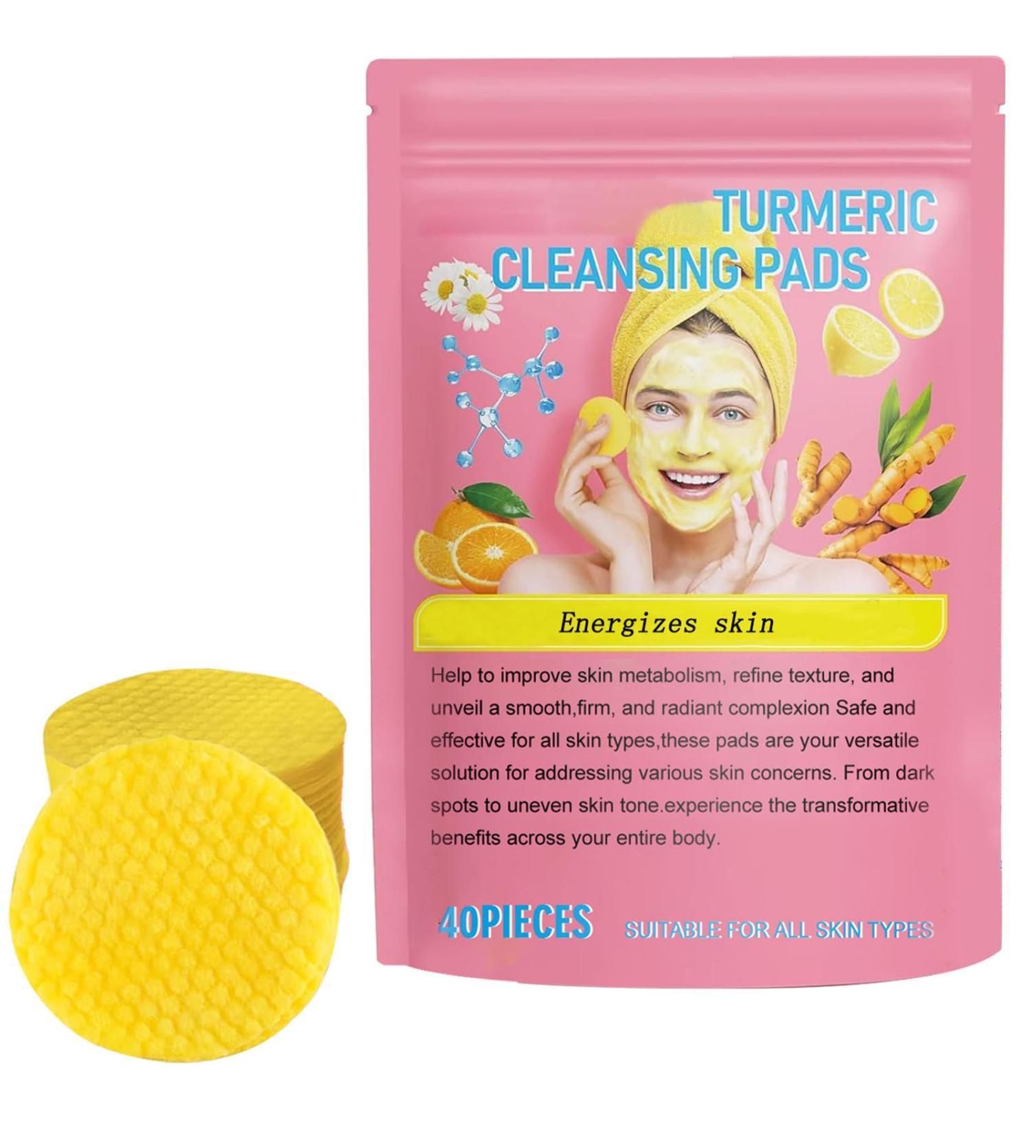 Turmeric Cleansing Pads - Exfoliating Face Scrub for Gentle Moisturizing & Firming Skin - 40 PCS - Buy Online on GoSupps.com
