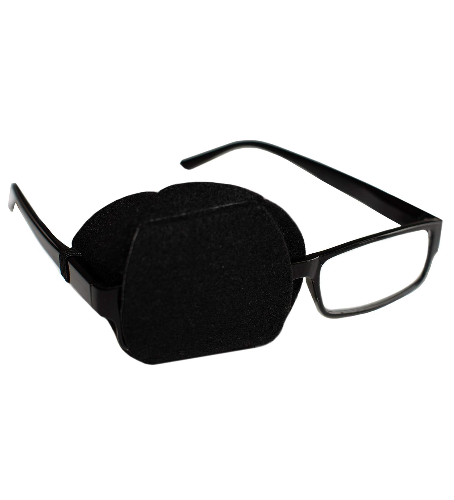 Universal Black Eyeglass Eye Patch - Comfortable & Adjustable Eye Patch for All Ages | International Shipping Available - Buy Online on GoSupps.com