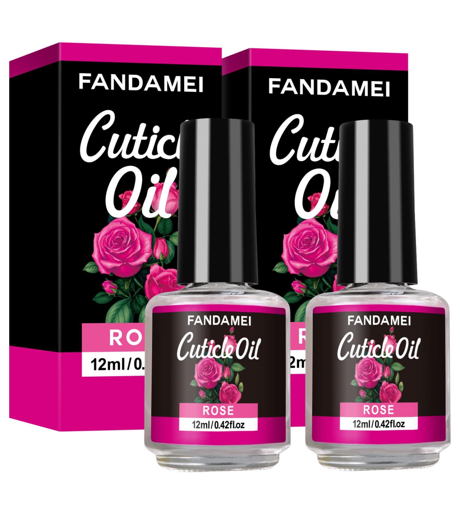 Fandamei Nail Cuticle Oil 2PCS - Nourishing and Moisturizing Cuticle Care Oil with Rose Fragrance - 0.42 oz - Buy Online on GoSupps.com