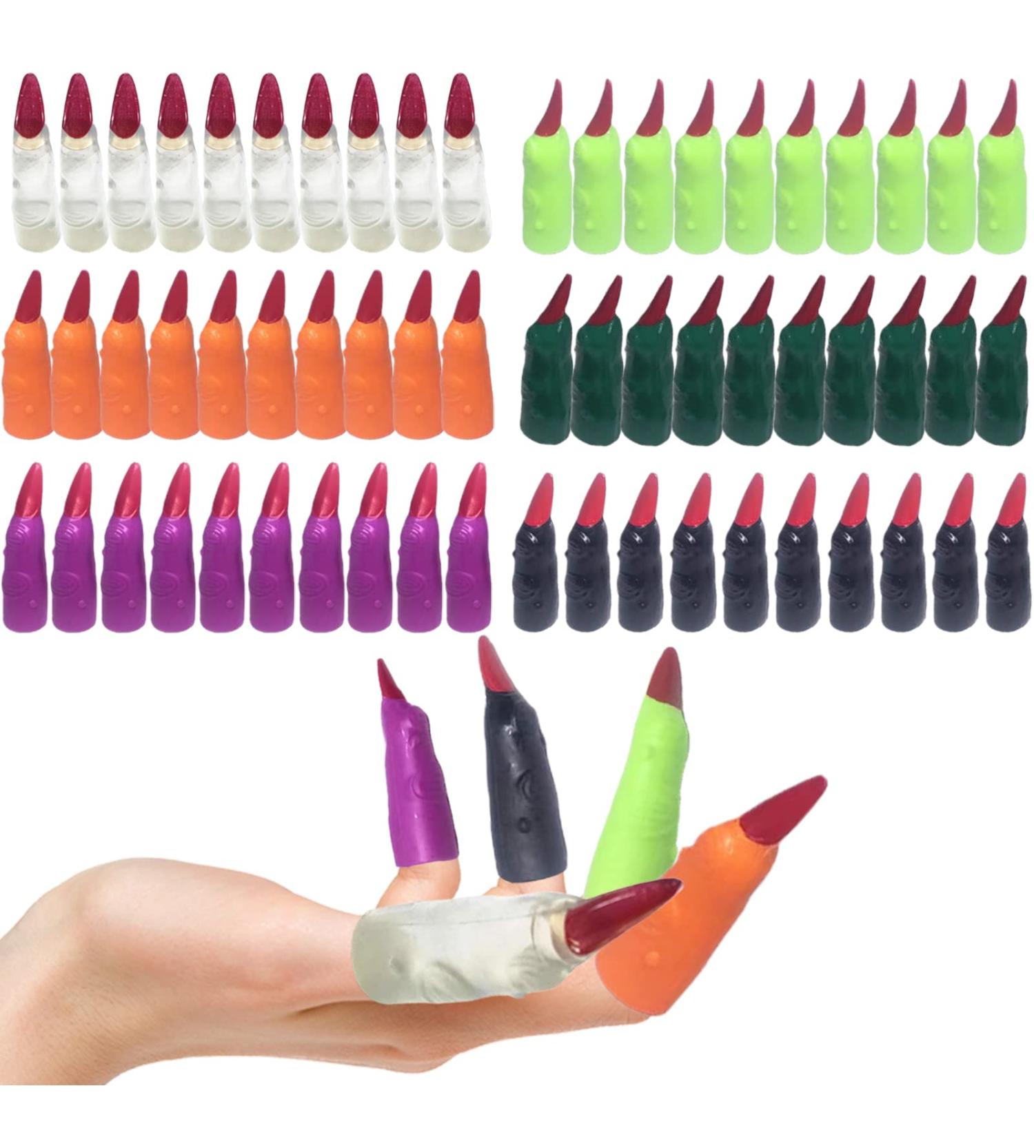MONEY MONEY 5 Witch Fake Fingers Nail | Halloween Cosplay Witches Nails - Reusable Halloween Spooky Scary Witches Nails for Halloween Cosplay 5 Pcs 60pcs - Buy Online on GoSupps.com