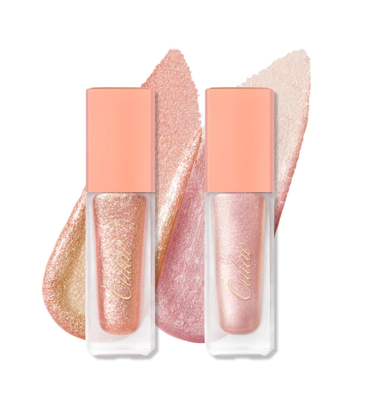  oulac Oulac Set of 2 Liquid Eyeshadows - Pink - Metallic Glitter - To Brighten Eyes - Liquid Eyeliner with Glitter - Shiny Finish - Eye Makeup - Vegan & Cruelty-Free - Buy Online on GoSupps.com