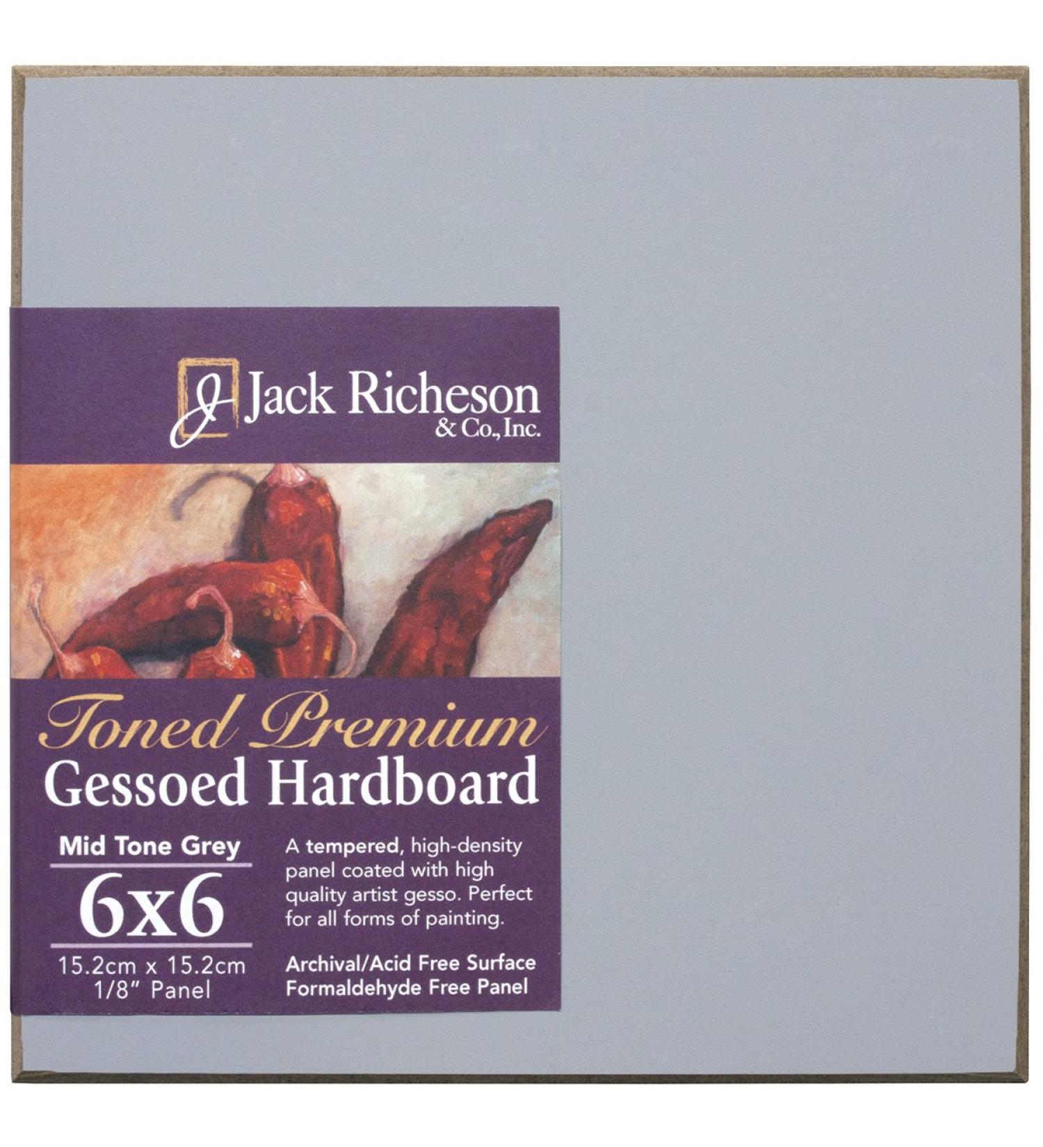 Jack Richeson Richeson Mid Grey Toned Gessoed 1/8 Hardboard 6x6