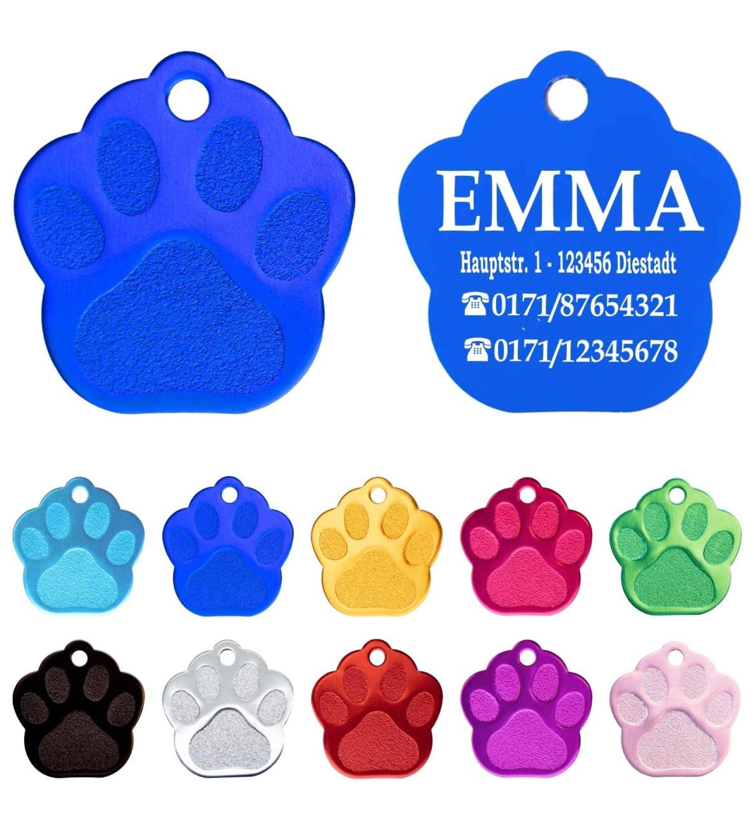 Personalized Dog Paw Engraving for Medium to Large Dogs & Cats | Ibera Gifts - Custom Name Collar & Address Pendant - Buy Online on GoSupps.com