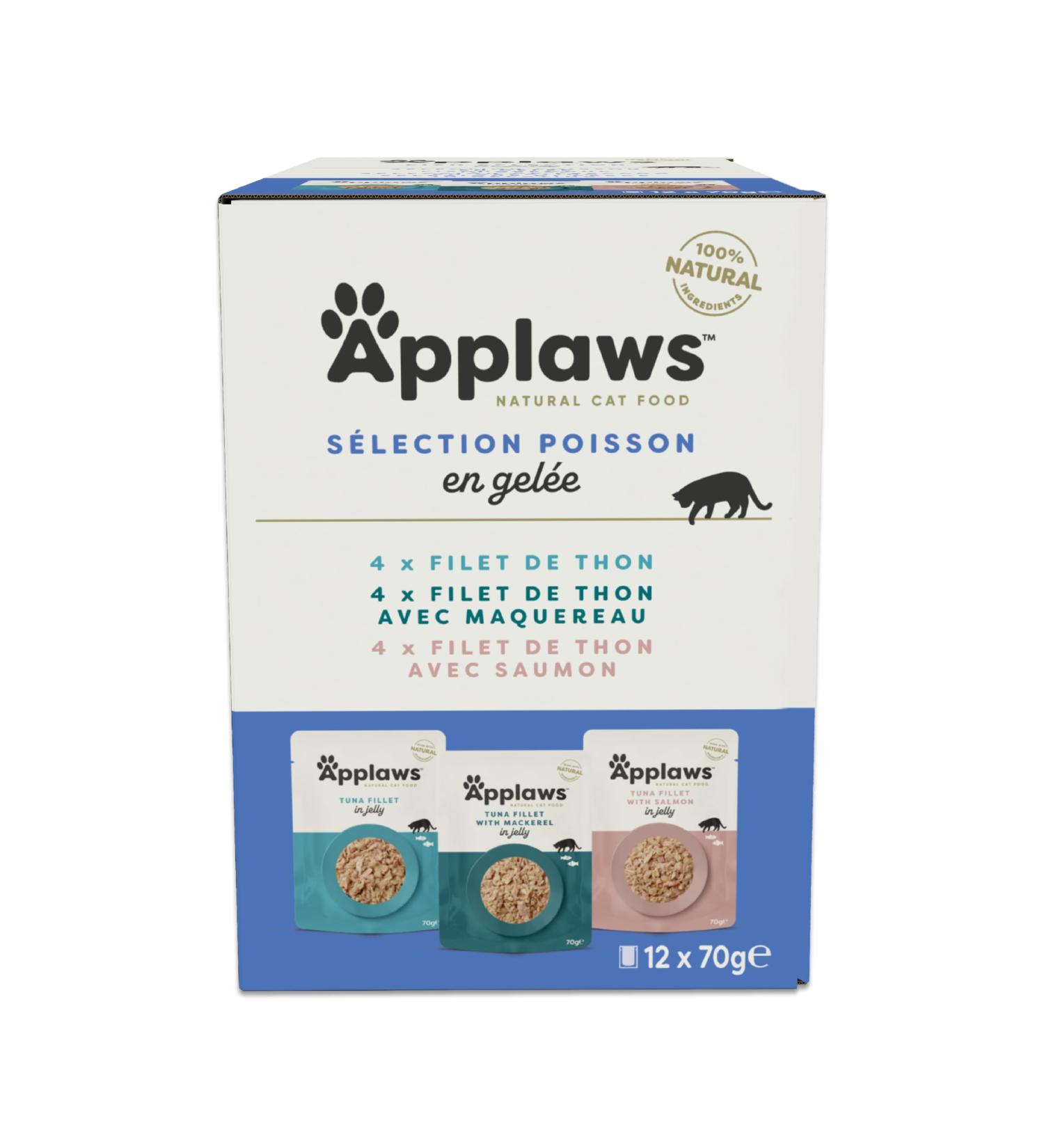 Applaws Natural Wet Cat Tuna Fish Selection in Jelly Pack Contains 12 x 70g Pouches - Buy Online on GoSupps.com