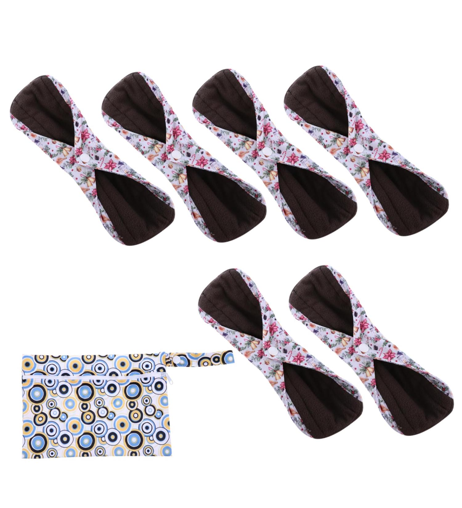 6pcs Reusable Menstrual Pads - Washable Aunt Towel Pad for Heavy Flow - Cotton Panty Liner for Women - Reusable Napkin for Periods - Buy Online on GoSupps.com