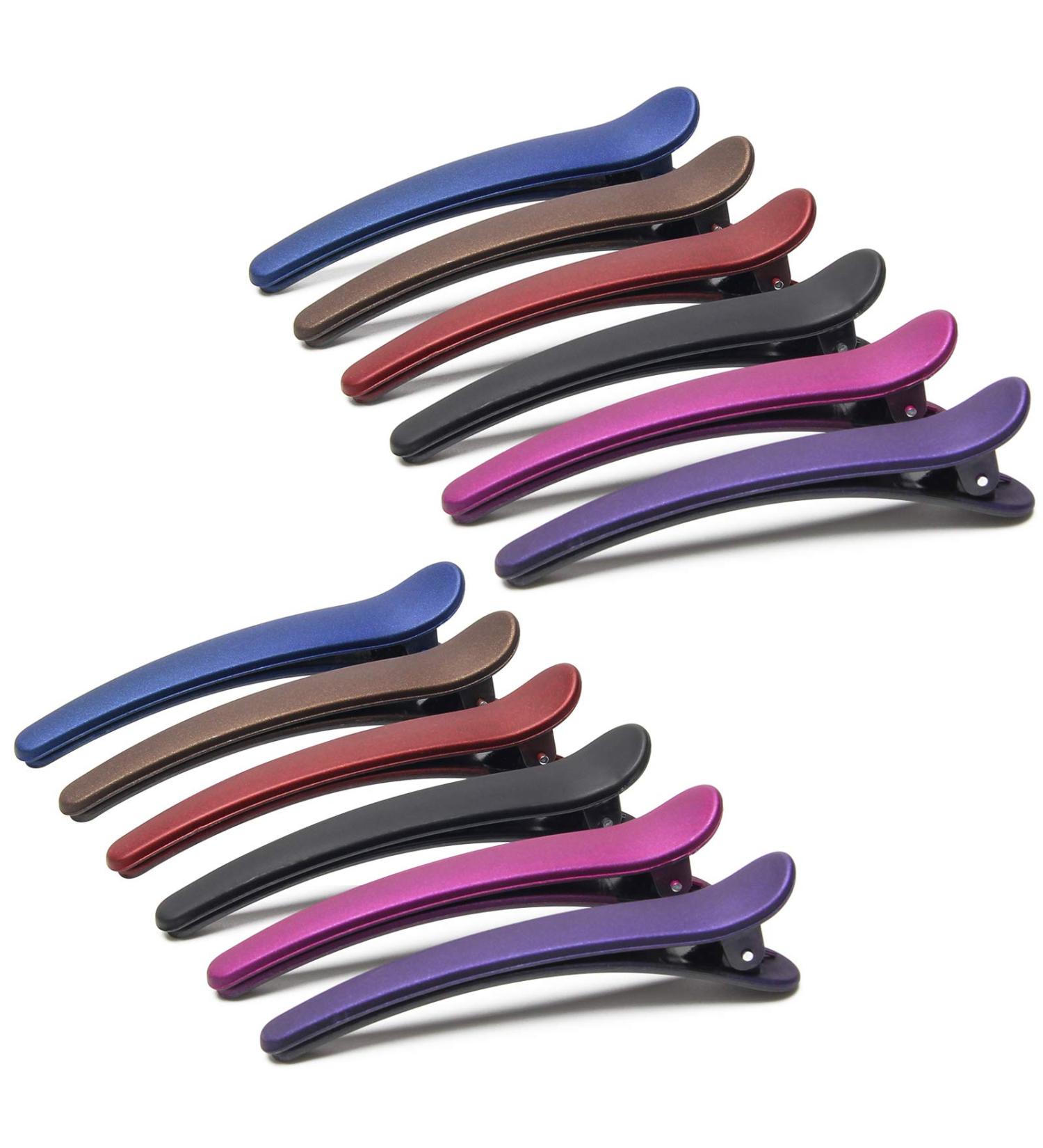Adecco LLC 12pcs Plastic Duckbill Hair Clips for Women - Professional Non-slip Hair Styling and Sectioning Clips - Salon Quality Hair Barrettes - Buy Online on GoSupps.com