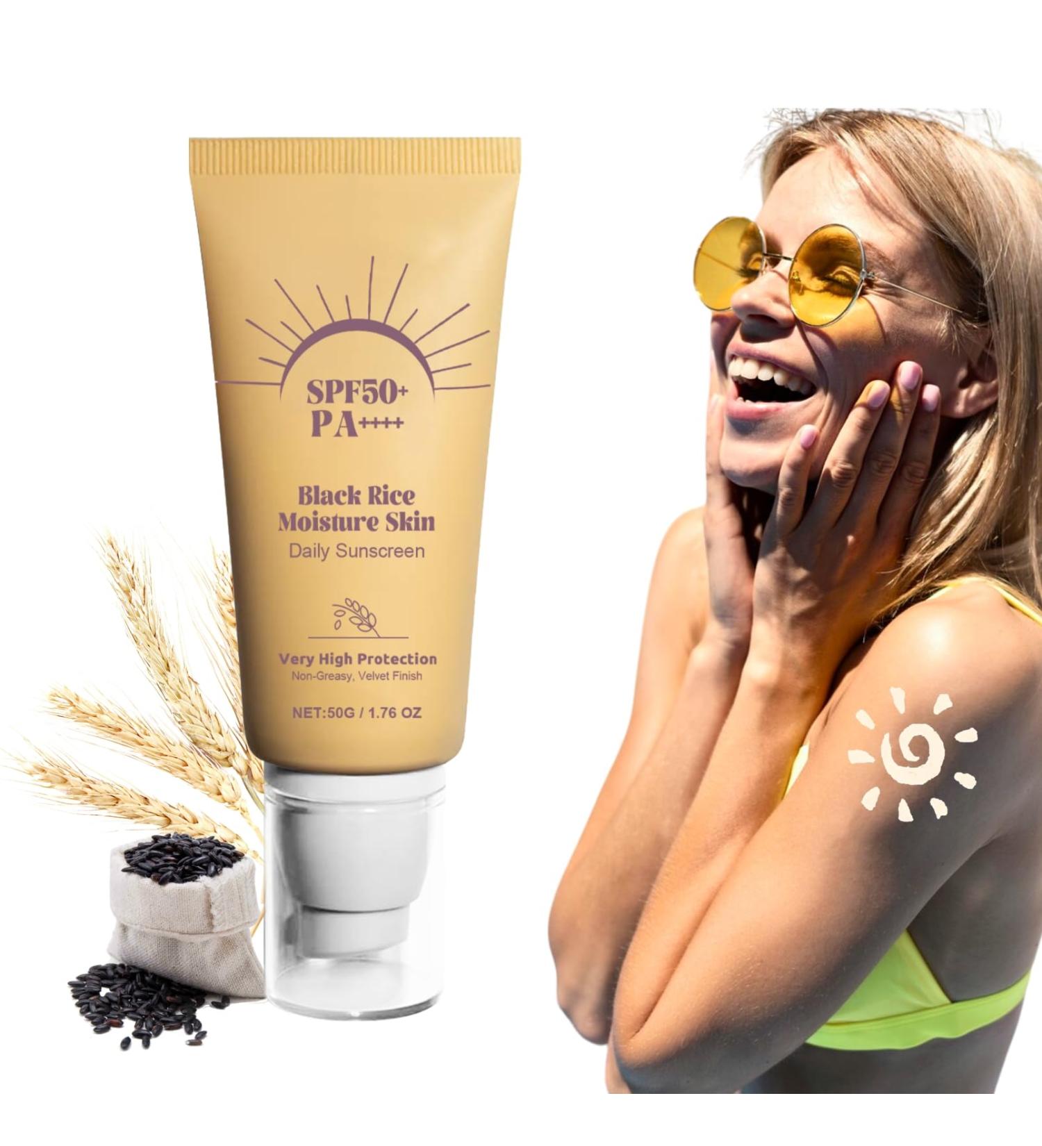 IZBEAUVO Sunscreen Spf50+ Pa++++ Black Rice Moisturizing Daily Sunscreen Black Rice Sunscreen Travel Size Sun Cream Sunscreen Face Non-Greasy No White Cast Face Sunscreen For Women Men - Buy Online on GoSupps.com