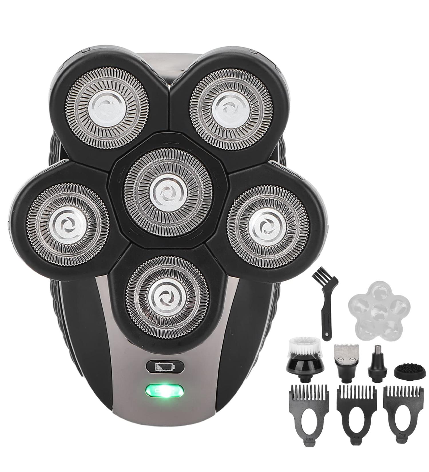 Electric Head Shaver - Ergonomic 5-in-1 Grooming Kit & Cleaning Brush for Home Use | International Shipping - Buy Online on GoSupps.com