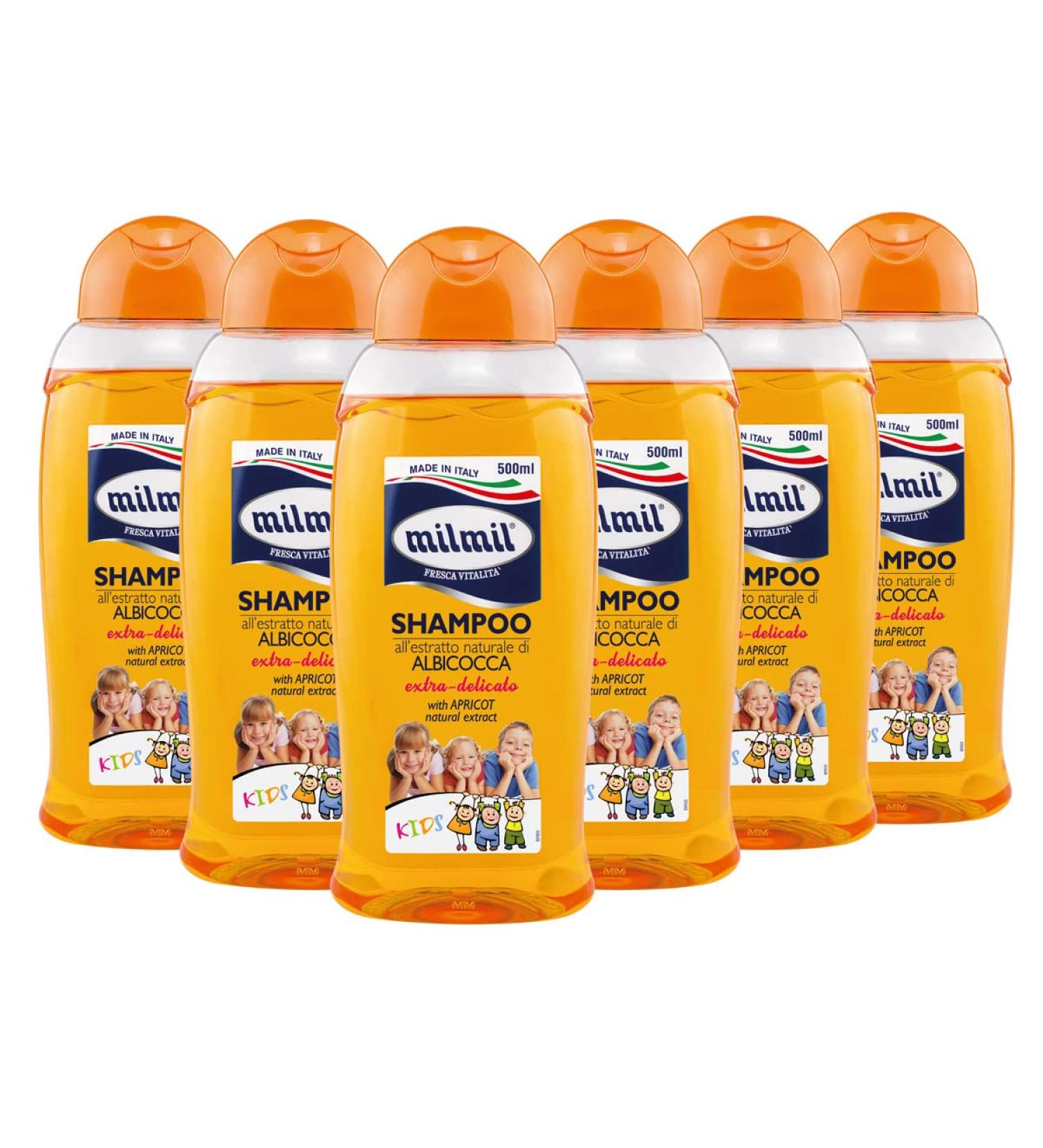 Milmil Milmil Extra Gentle Children's Shampoo Natural Apricot Extract Scent - 6 x 500 ml