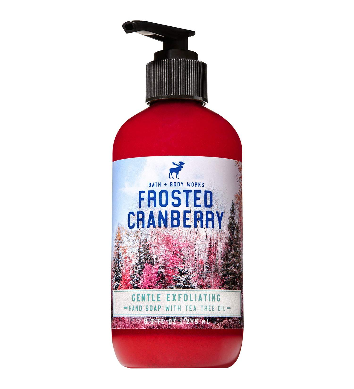 Bath and Body Works FROSTED CRANBERRY Gentle Exfoliating Hand Soap 8.3 Fluid Ounce