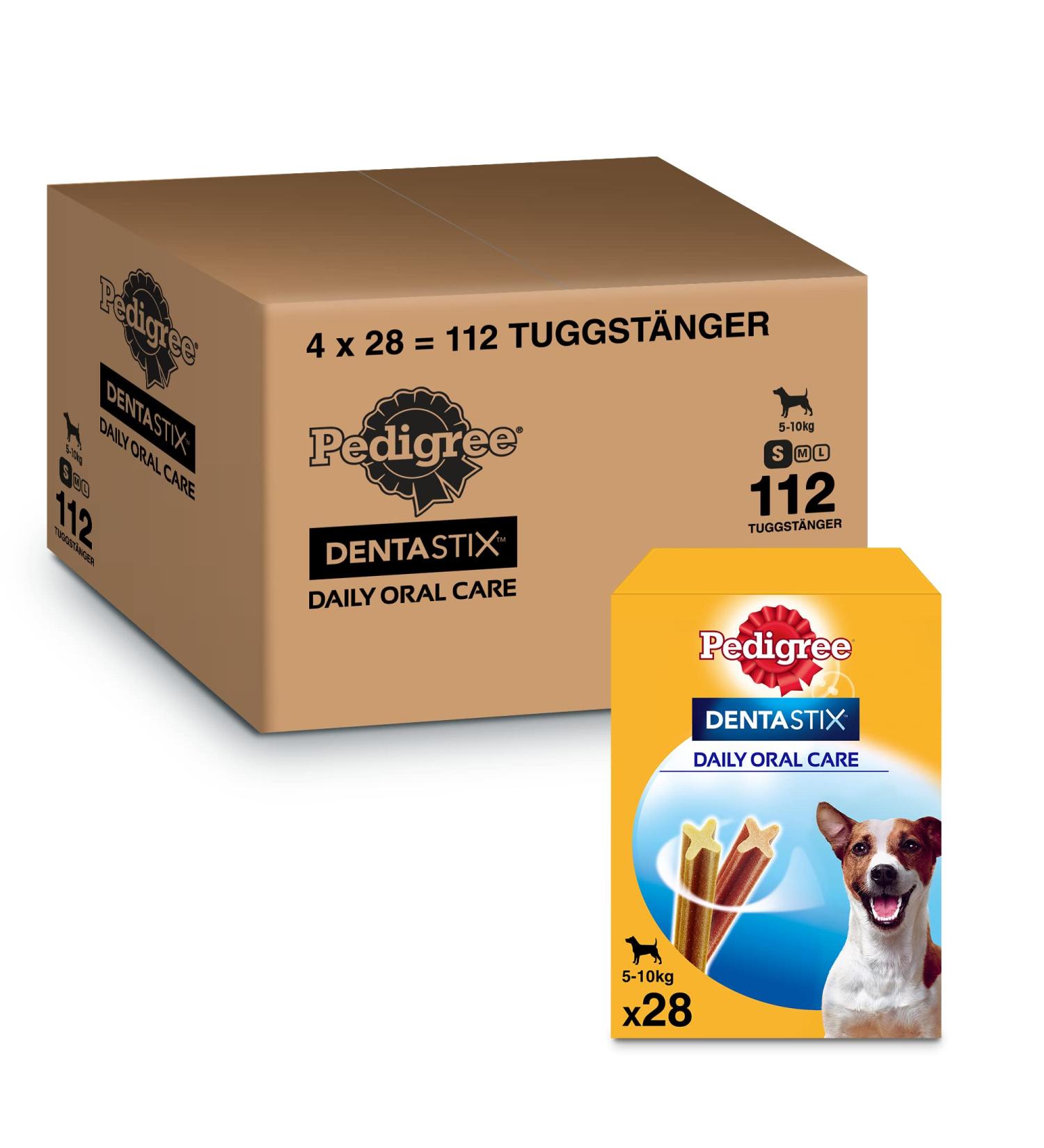 Pedigree DentaStix Daily Oral Care Dental Care Snack for Small Dogs - Chicken & Beef Flavored Dog Treats for Everyday Use - 112 Sticks (4 x 28 Pieces) - Buy Online on GoSupps.com