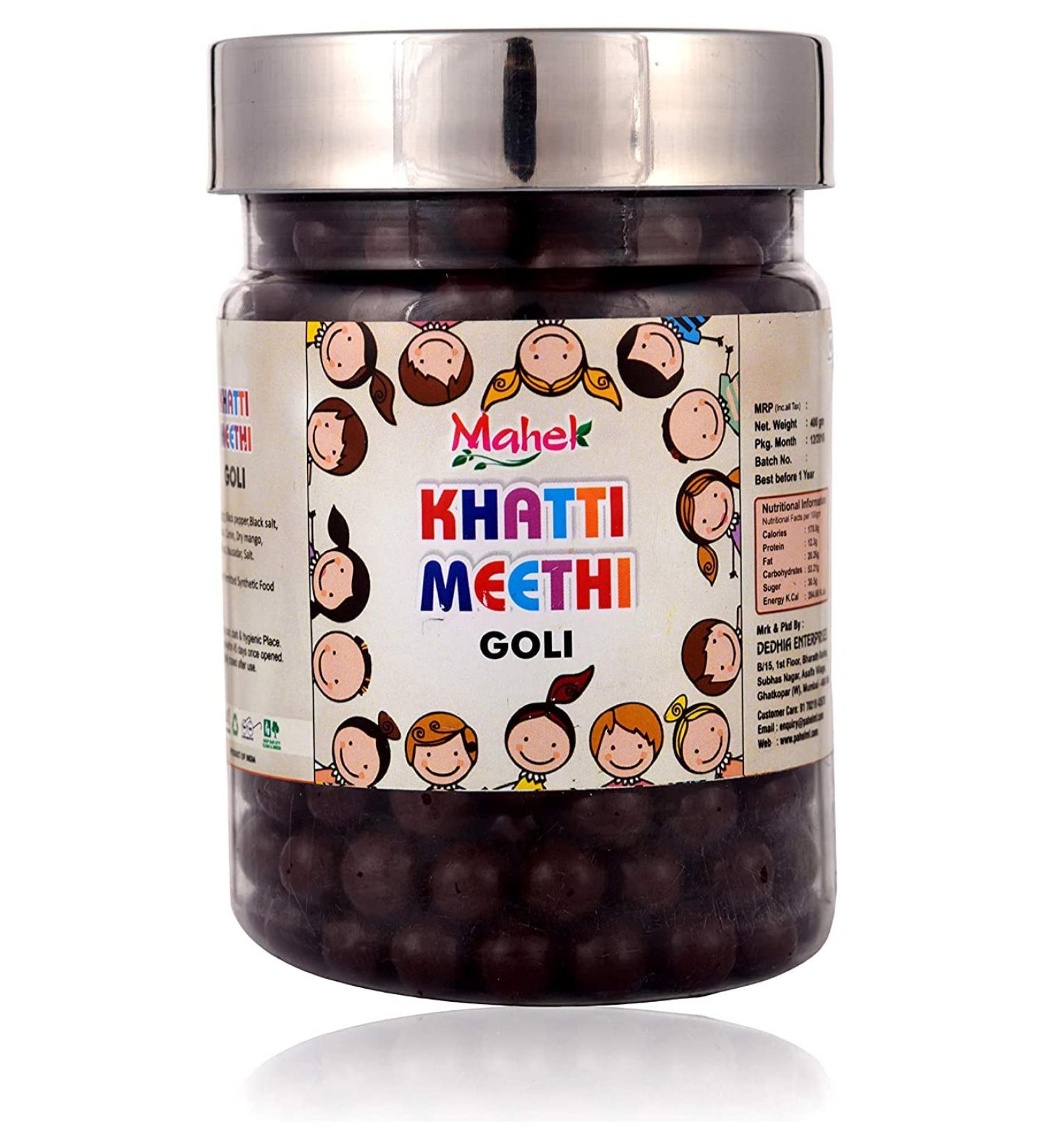 Mahek Flavoured Candies (Khatti Meethi Goli 350 gm)_Packing May Vary