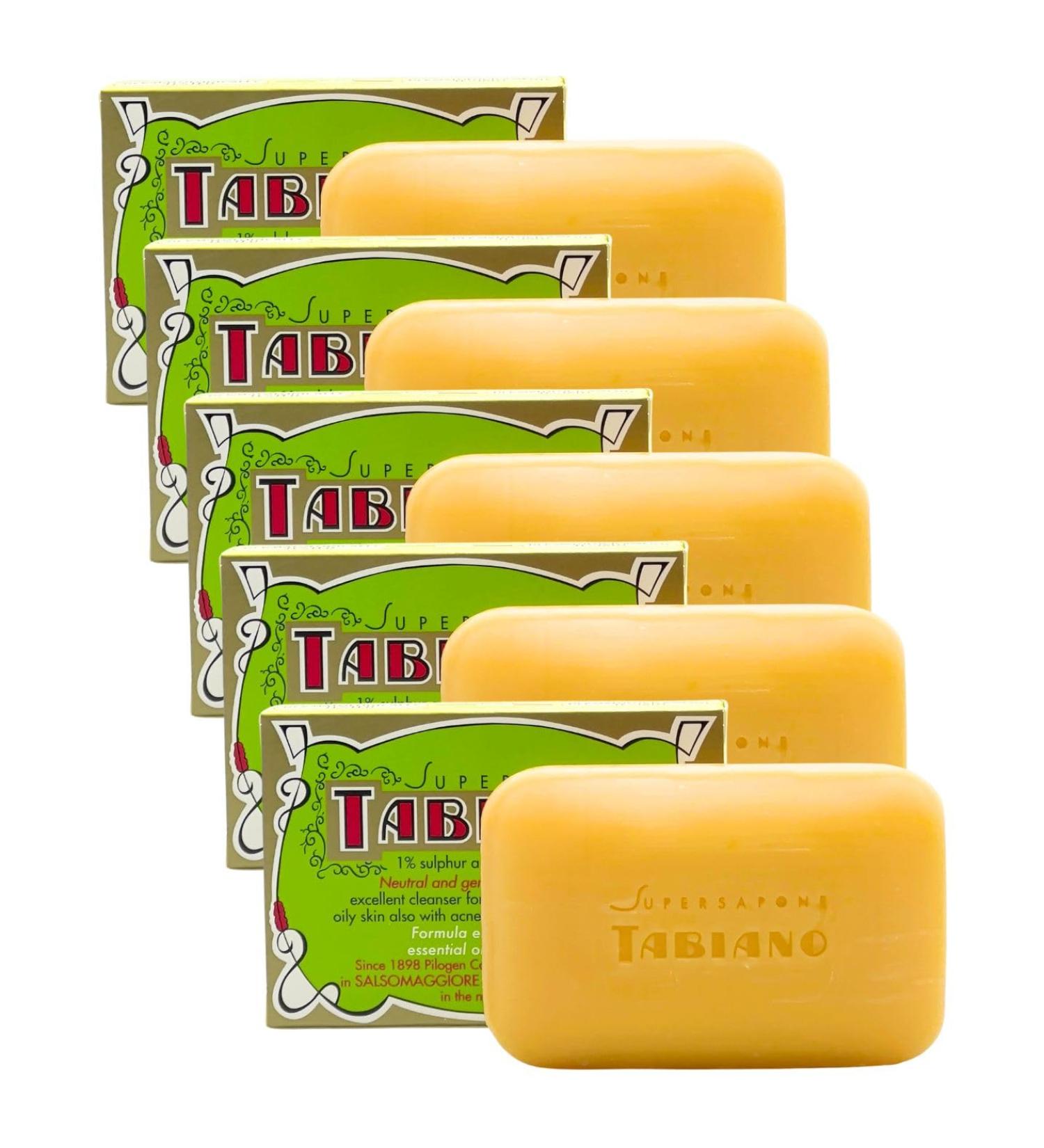 Sulfur and Glycerin Soap - Superpack of 5 Supersapone Tabiano Soaps Anti-Acne Psoriasis & Eczema Treatment (5 Soaps of 125g) - Buy Online on GoSupps.com
