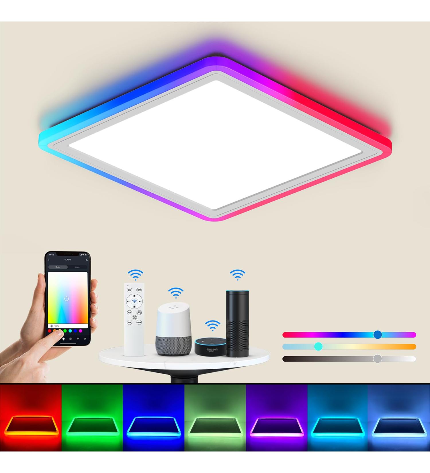Blnan Smart RGB LED Ceiling Lamp 24W - Dimmable WiFi Control Alexa & Google Home Compatible | Perfect for Living Room Bedroom & Dining Room (32cm) - Buy Online on GoSupps.com