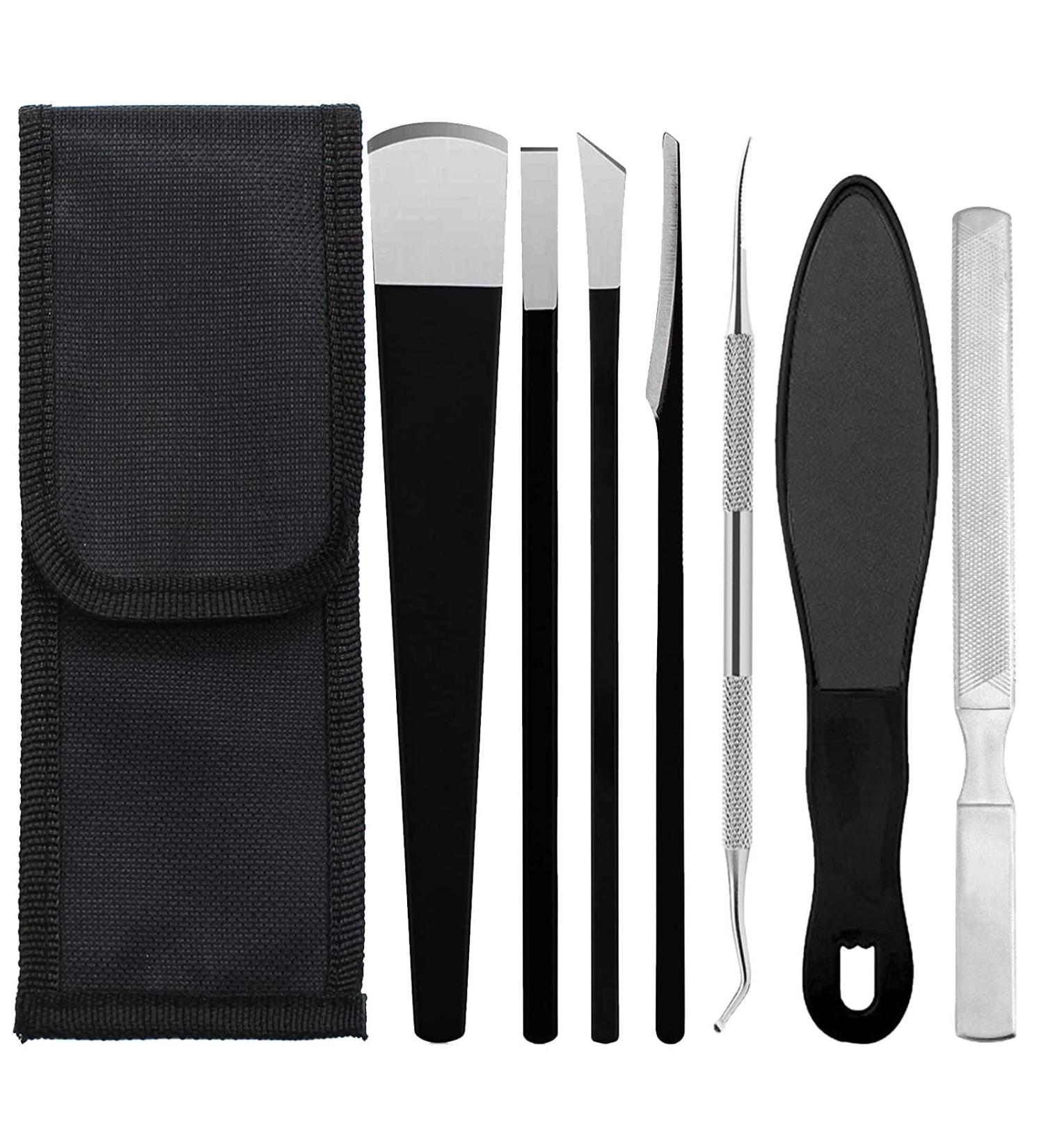 DMNQ 6 Piece Foot Care Set Professional and 1 Four-Sided Nail File Nail Lifter Pedicure Set Foot Care Set Professional Foot File Callus Remover Foot Shaver Foot File - Buy Online on GoSupps.com