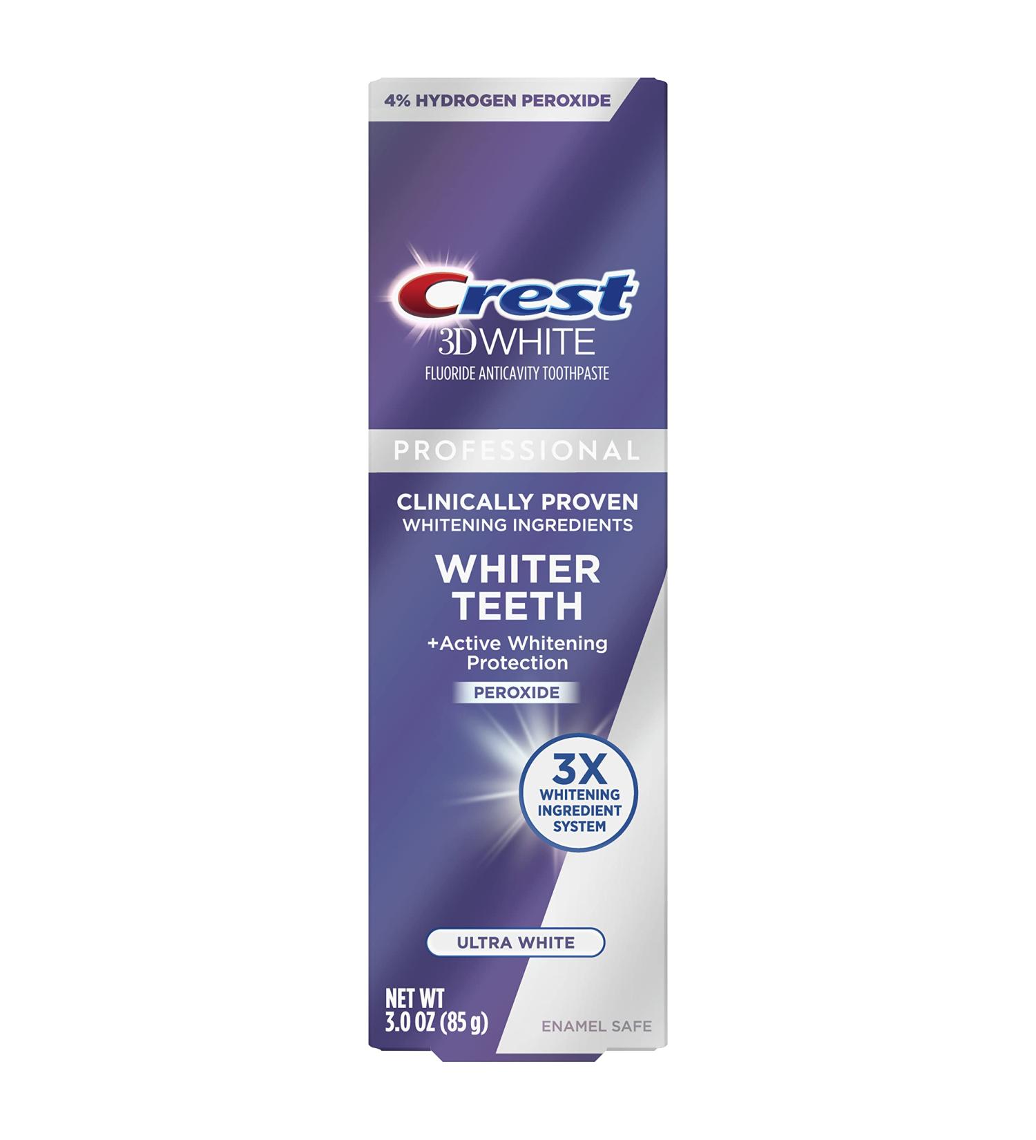 Crest 3D White Professional Ultra White Fluoride Anticavity Enamel Safe Toothpaste 3 oz