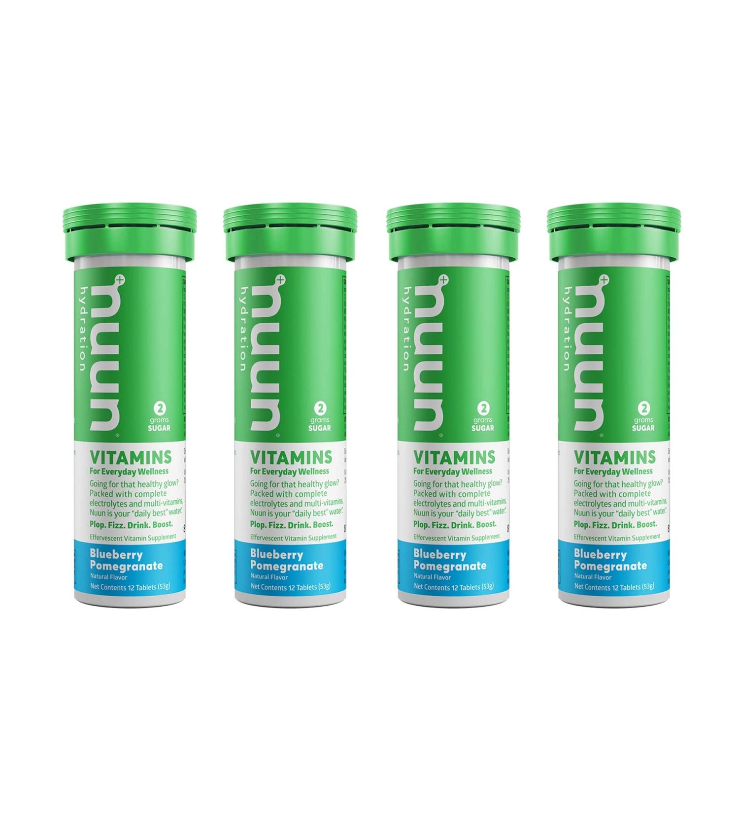 Buy Nuun Vitamins Hydration Electrolyte Tablets - Blueberry Pomegranate (Pack of 4 x 12 Tablets) | International Shipping Available - Buy Online on GoSupps.com