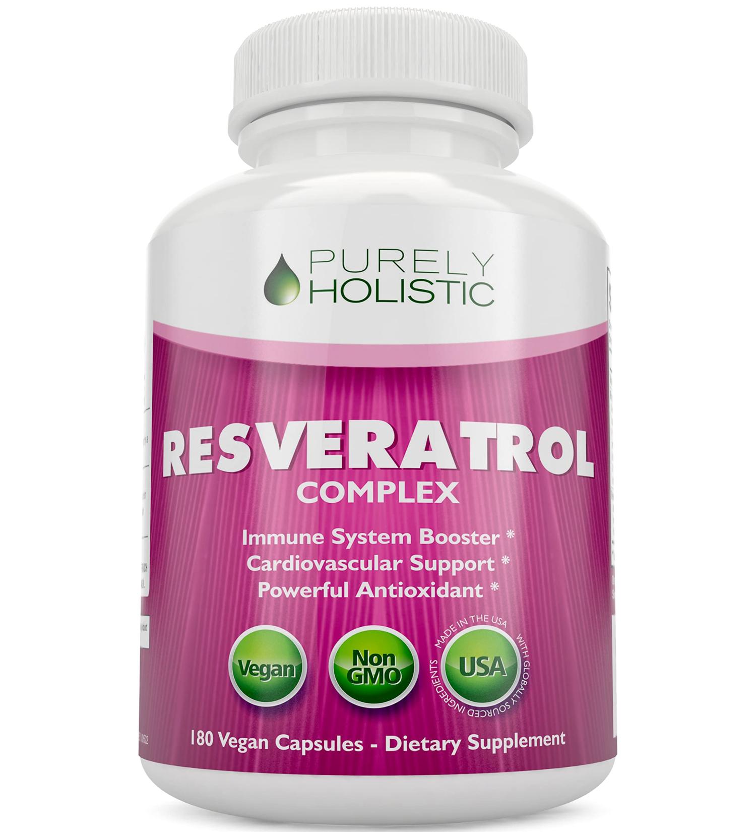 Resveratrol 1450mg Antioxidant Supplement with Japanese Knotweed & Vitamin C - Promotes Anti-Aging & Heart Health - 180 Vegan Capsules - Buy Online on GoSupps.com