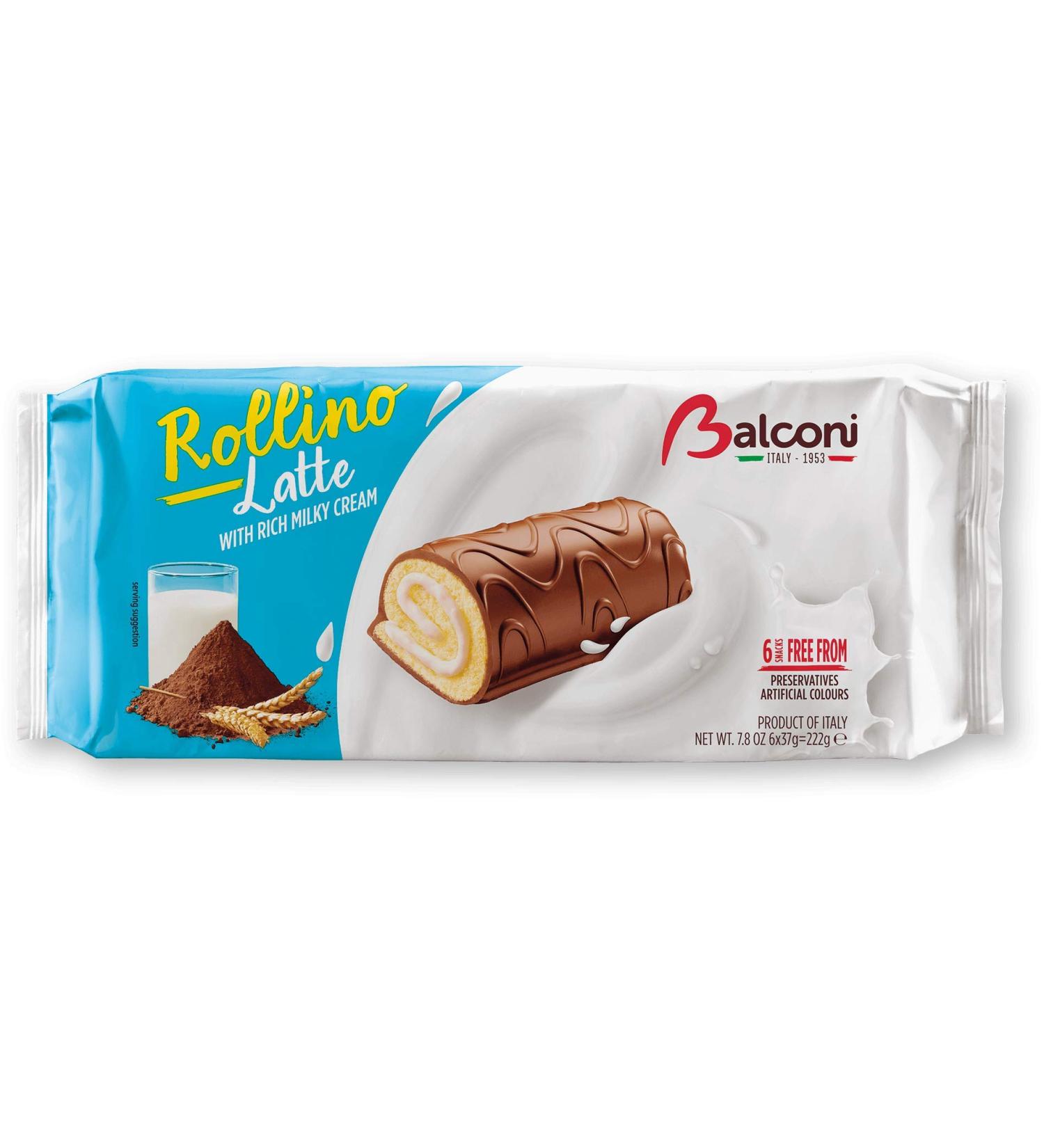 Balconi Rollino Latte with milk cream sponge cake (222 g each) 6 pieces