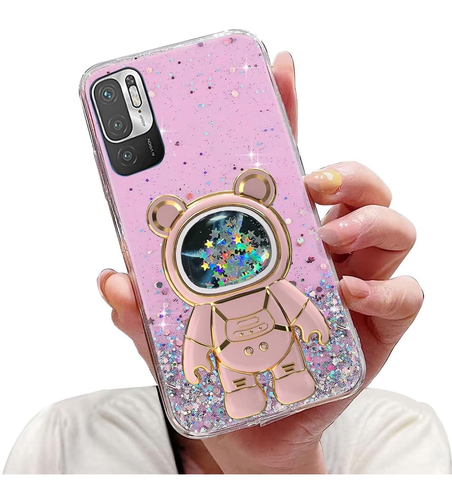 Buy Tiveenfezk Nadoli Cartoon Glitter Astronaut Soft Silicone Case for Xiaomi Redmi Note 10 5G - Transparent Protective Cover - Buy Online on GoSupps.com