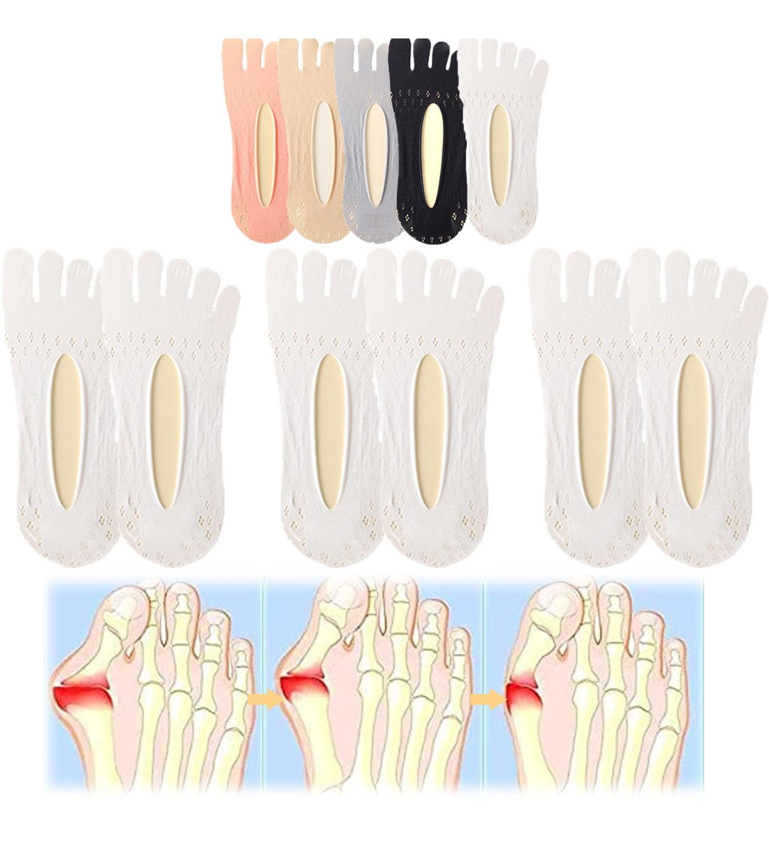 LSNTUU Orthopedic Bunion Relief Socks for Women - Toe Compression Sock | Bunion Corrector (White, 3 Pair) - Buy Online on GoSupps.com